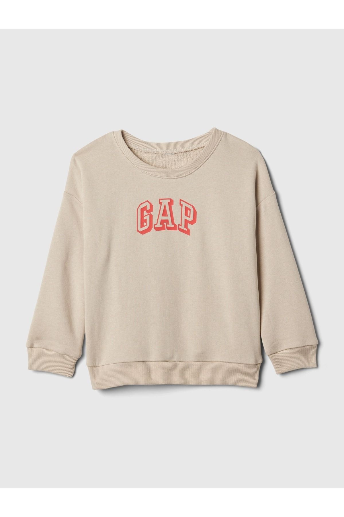 GAP Erkek Bebek Bej Gap Logo Fransız Havlu Kumaş Sweatshirt