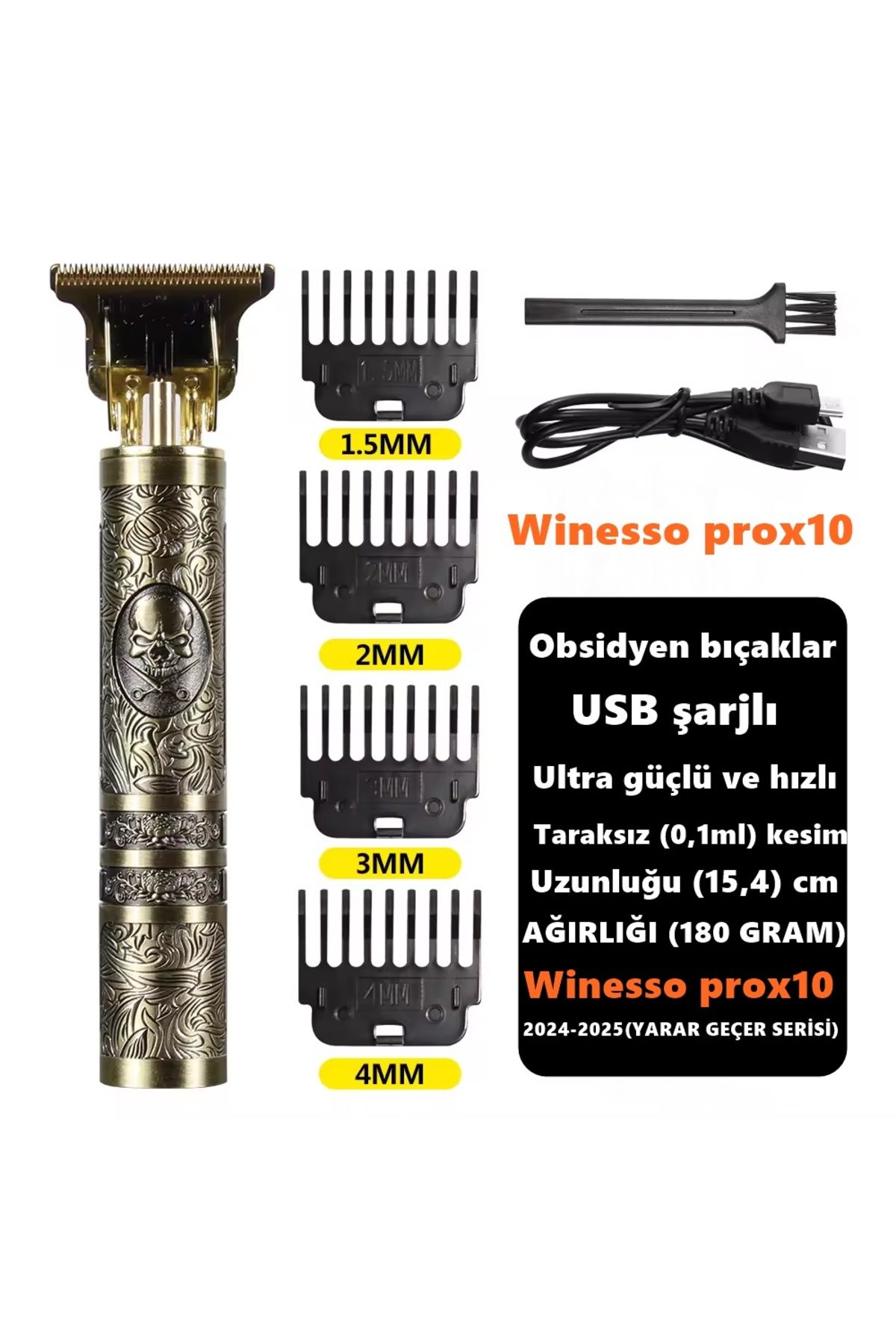 Winesso Tıraş Makinesi X10 USB Şarjlı Saç Sakal Vücut Kıl Tüy Alma Kadın Erkek Epilasyon Berber & Kişisel