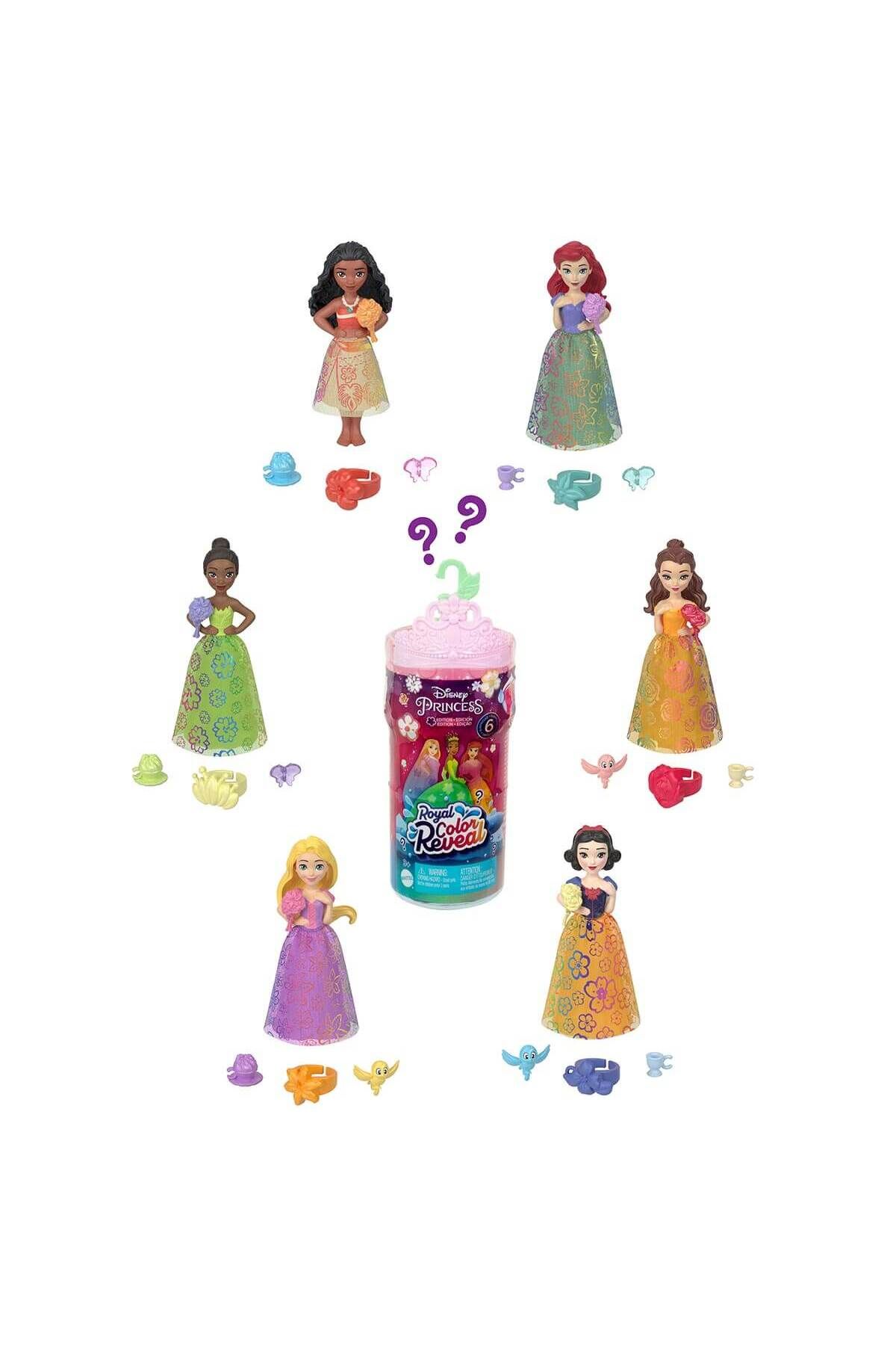 DİSNEY Disney Prenses Royal Color Reveal Renk Değiştiren Prenses Bebekler Sürpriz Paket HRN63