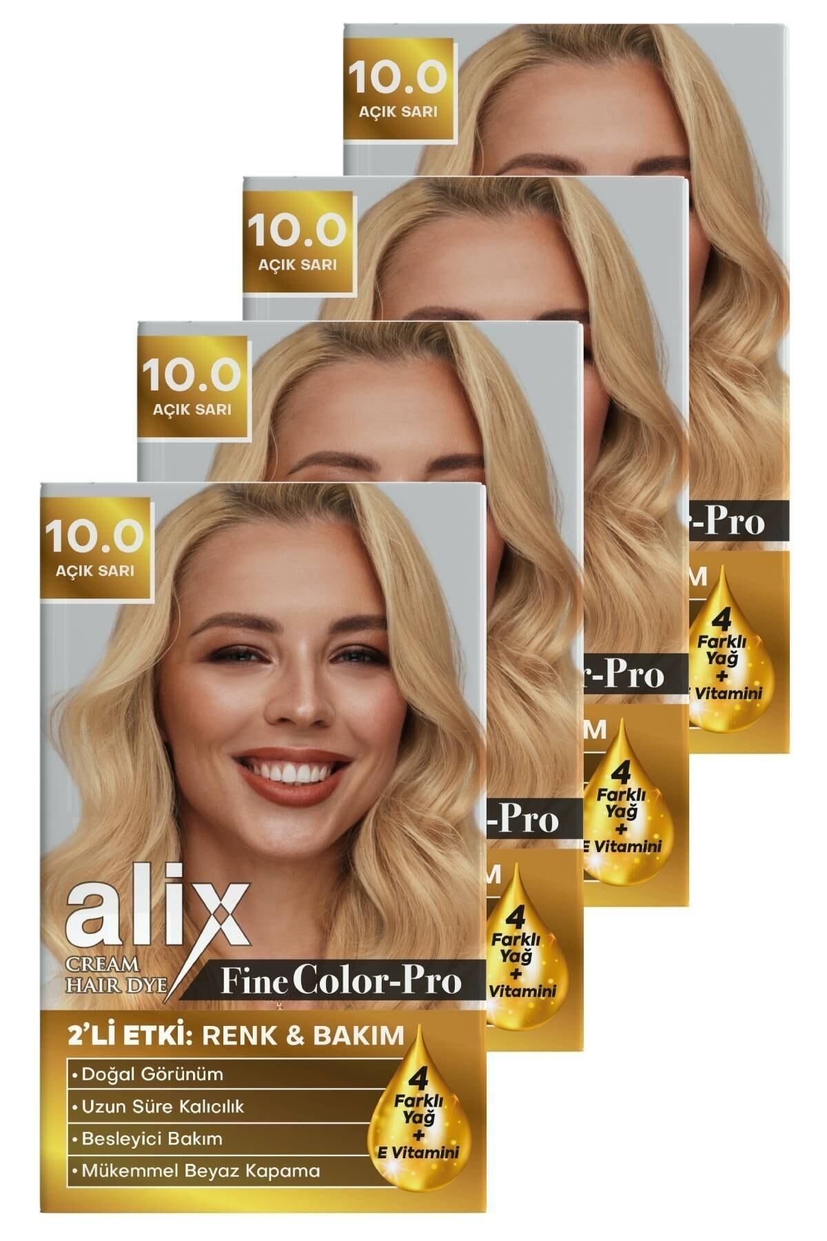 Alix Saç Boyası Kiti 10.0 Açık Sarı 50 Ml (4 Adet)