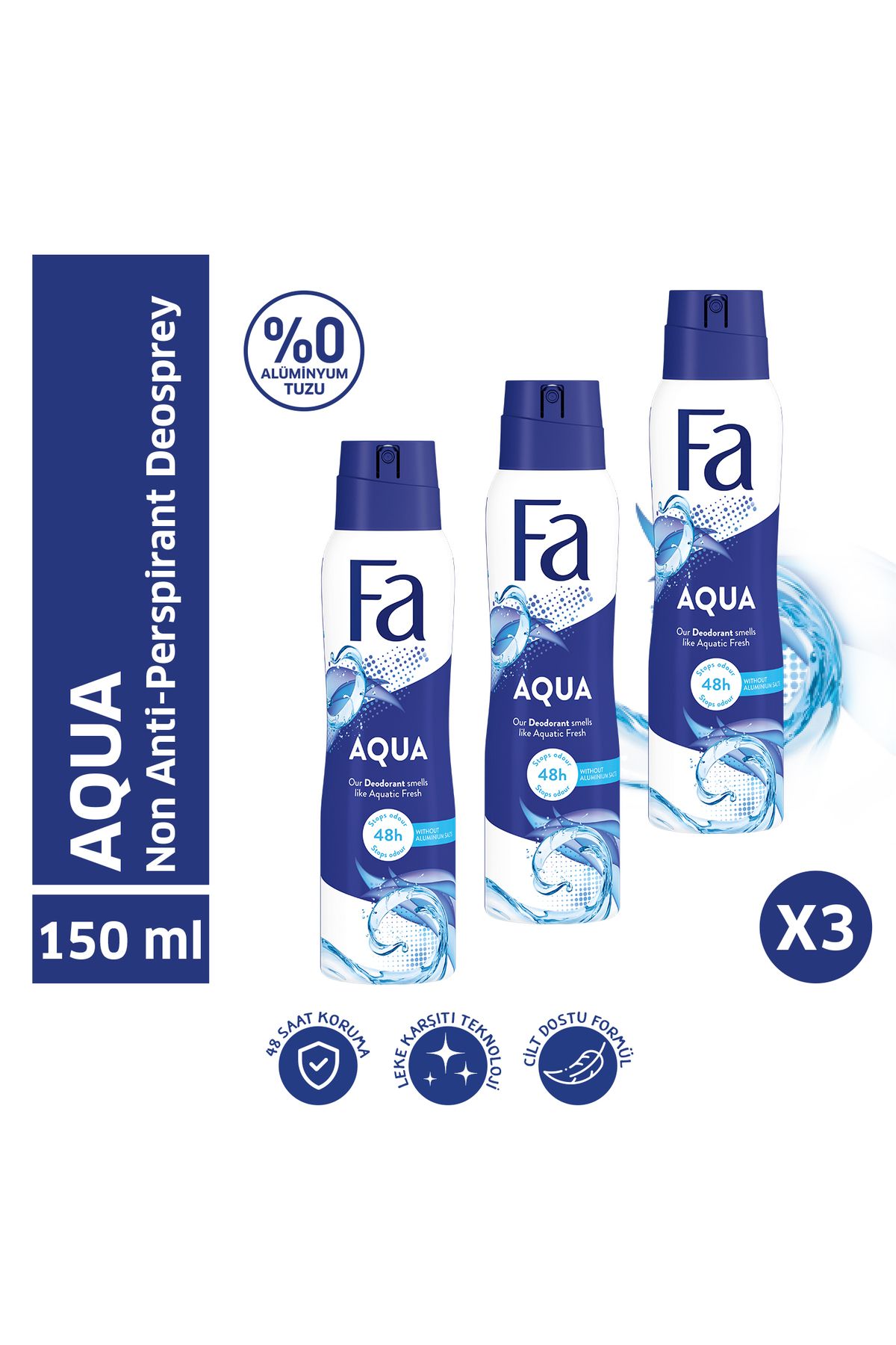 Fa Aqua Deodorant 150 ml x 3 Adet