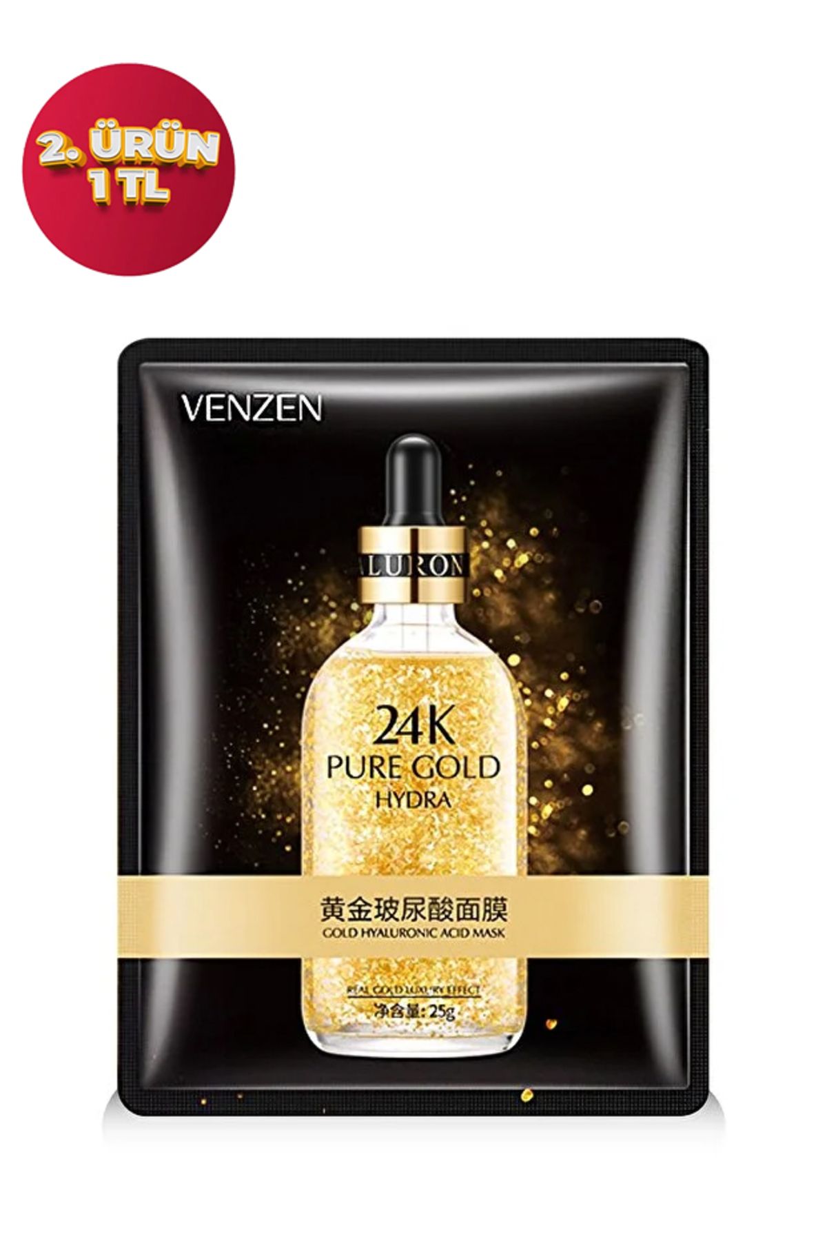 Venzen 24k Gözenek Sıkılaştırıcı Ve Cilt Aydınlatıcı Yüz Maskesi- 25g X 10 Yaprak