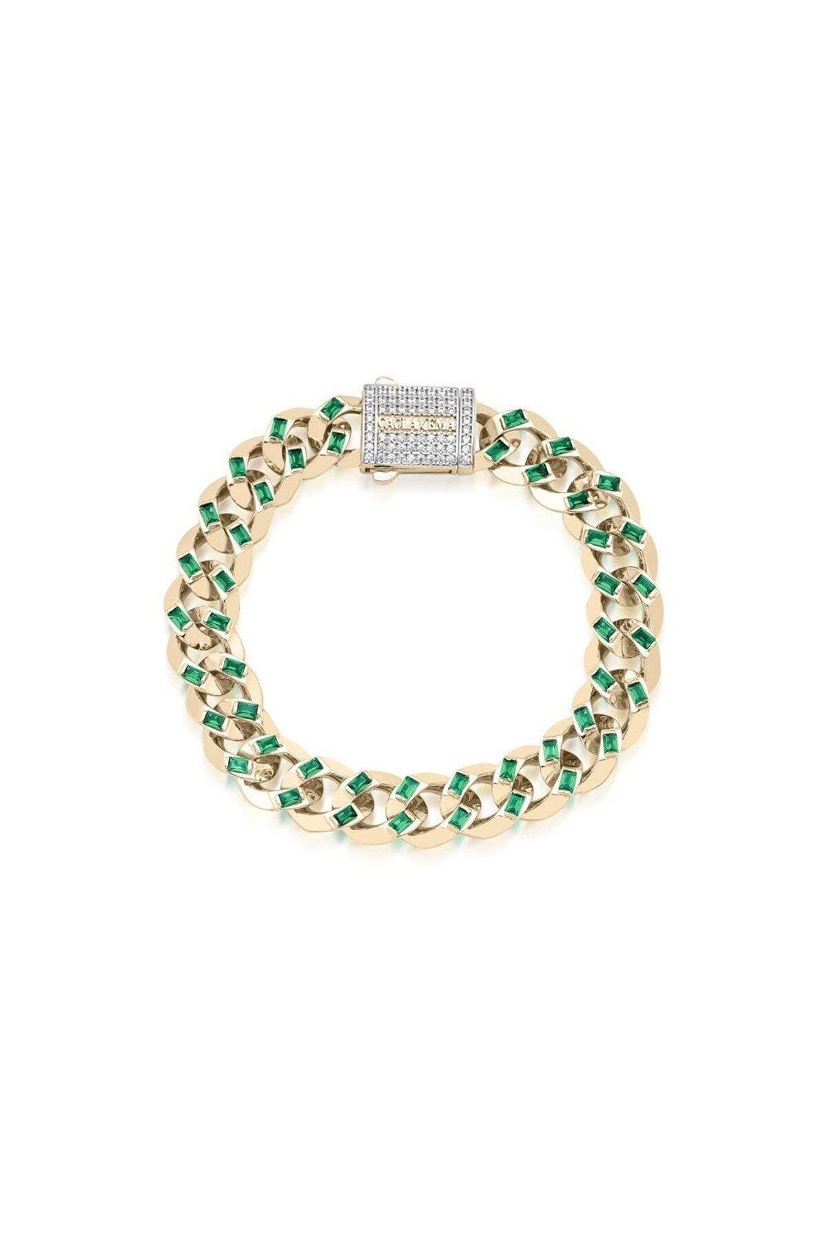 Ema Jewellery Altın Yeşil Taşlı Bileklik