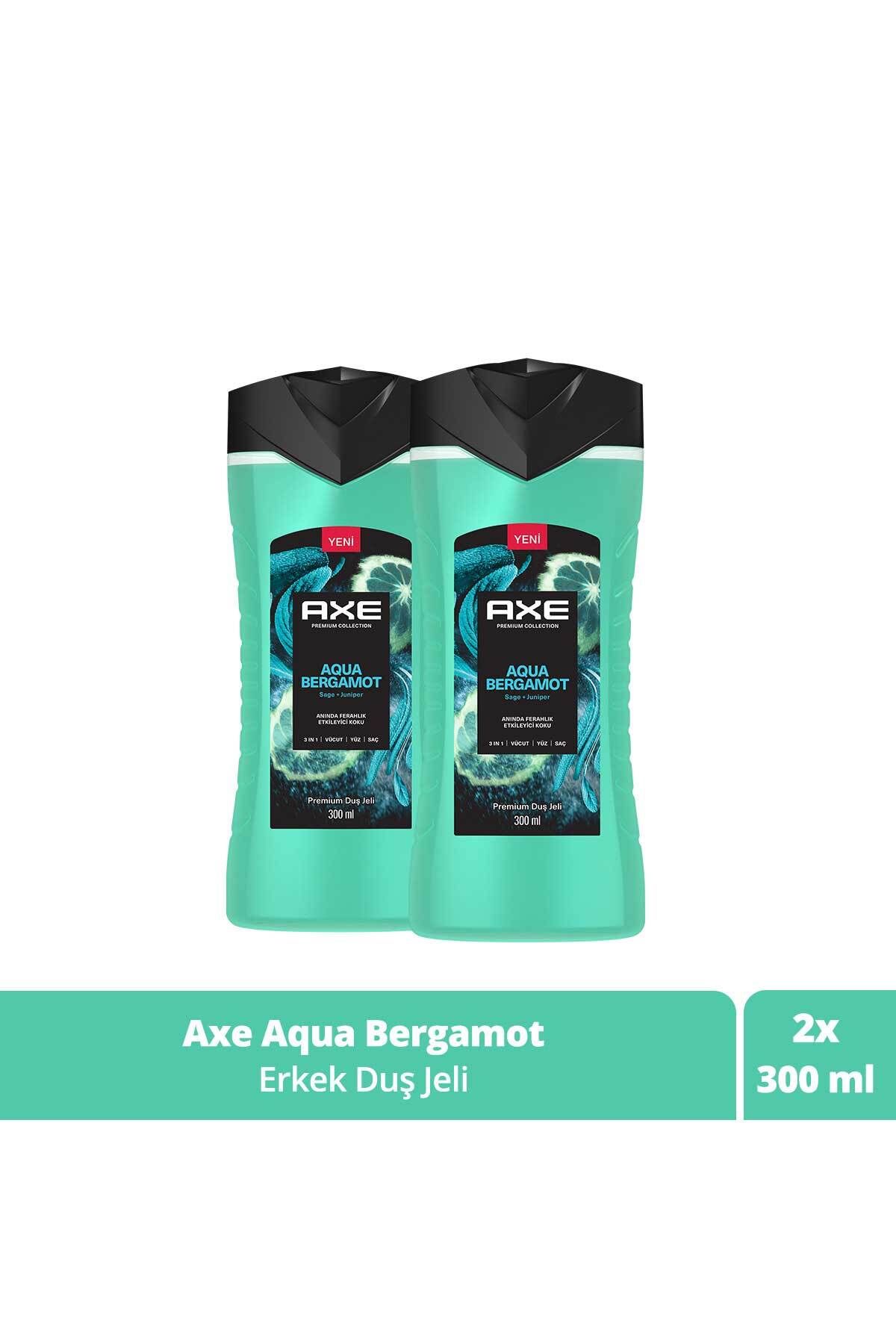 Axe Premium Collection Duş Jeli Aqua Bergamot 3 in 1 Vücut Saç Yüz 300 ml x2