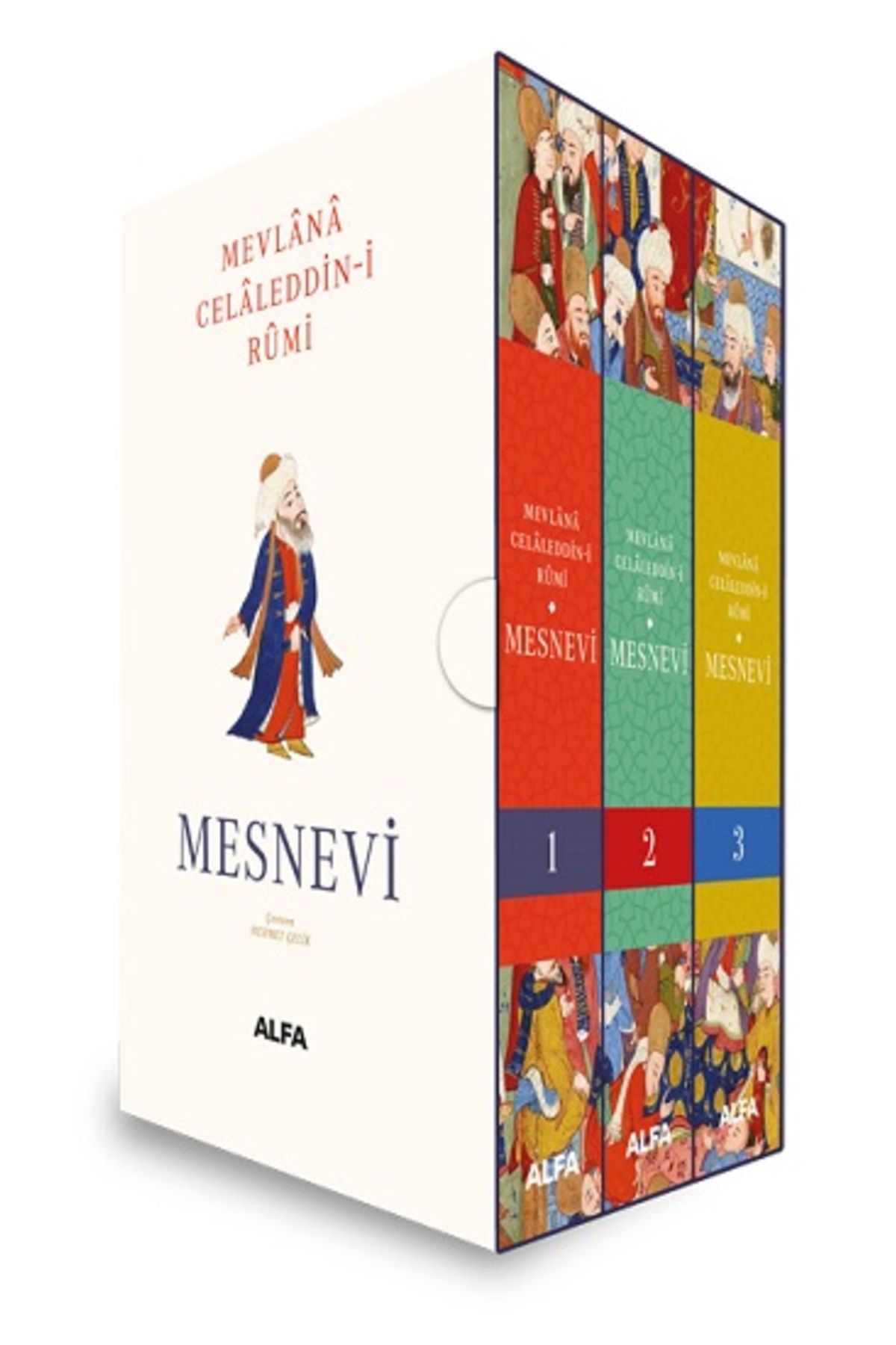 Alfa Yayınları Mesnevi 1-2-3 (Kutlulu-Ciltli) kitabı - Mevlana Celaleddin-i Rumi - Alfa Yayınları