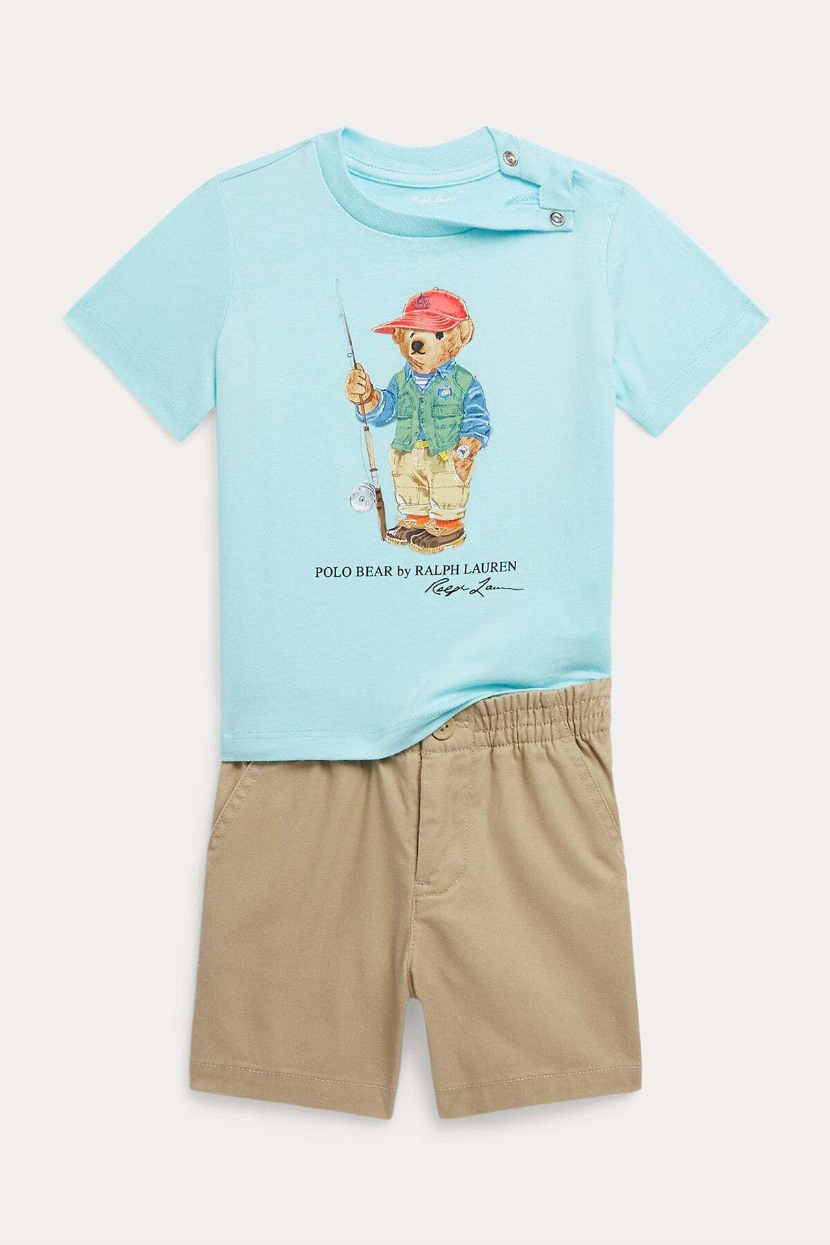 Ralph Lauren 9-18 Aylık Erkek Bebek Polo Bear T-shirt - Şort Set 18m / Mavi
