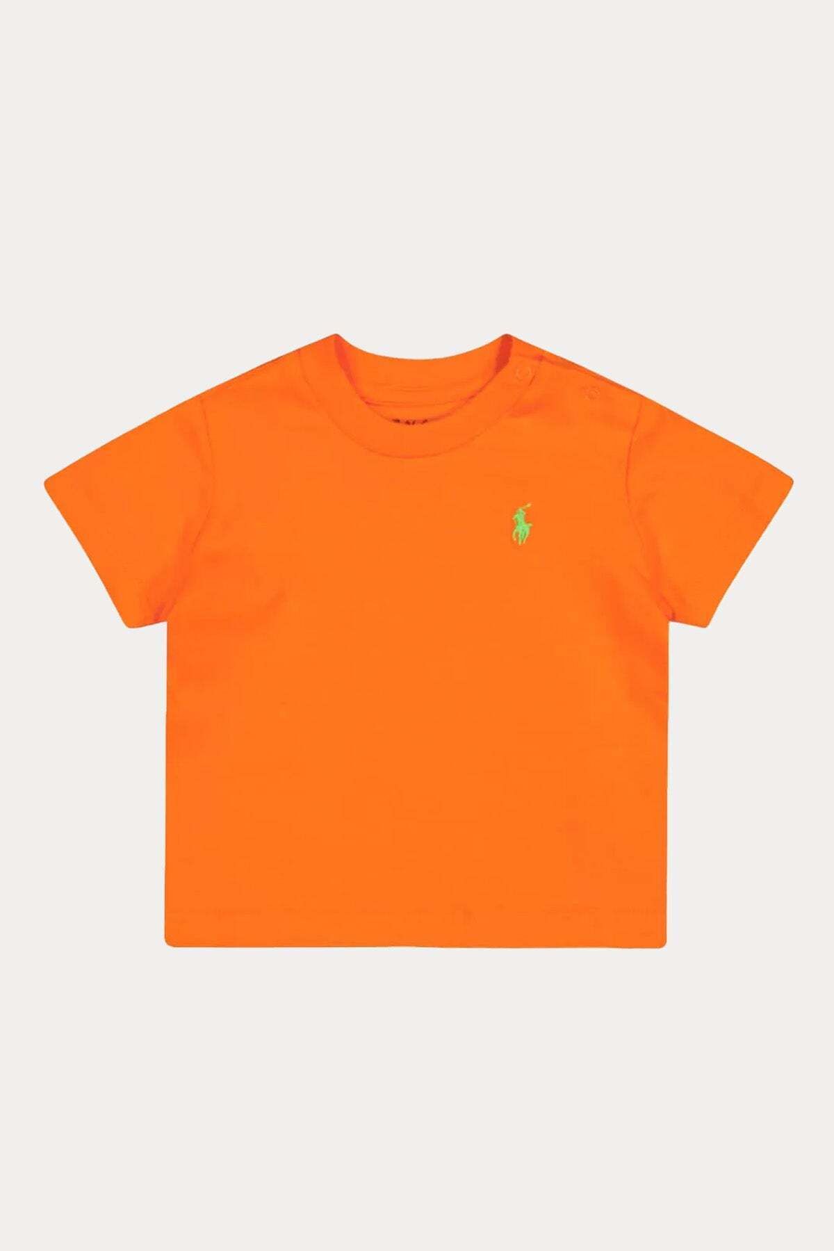 Ralph Lauren 9-18 Aylık Unisex Bebek Yuvarlak Yaka T-shirt 9m / Turuncu