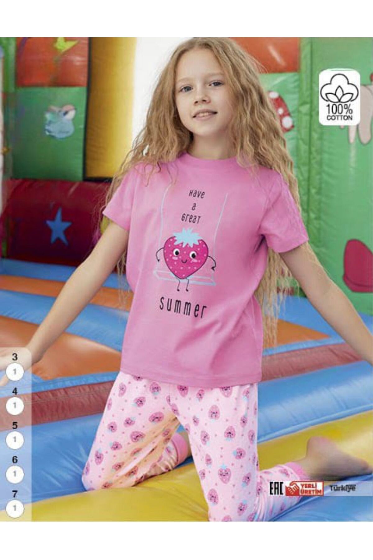 İpek Kız Çocuk Kısa Kol Pijama Takımı