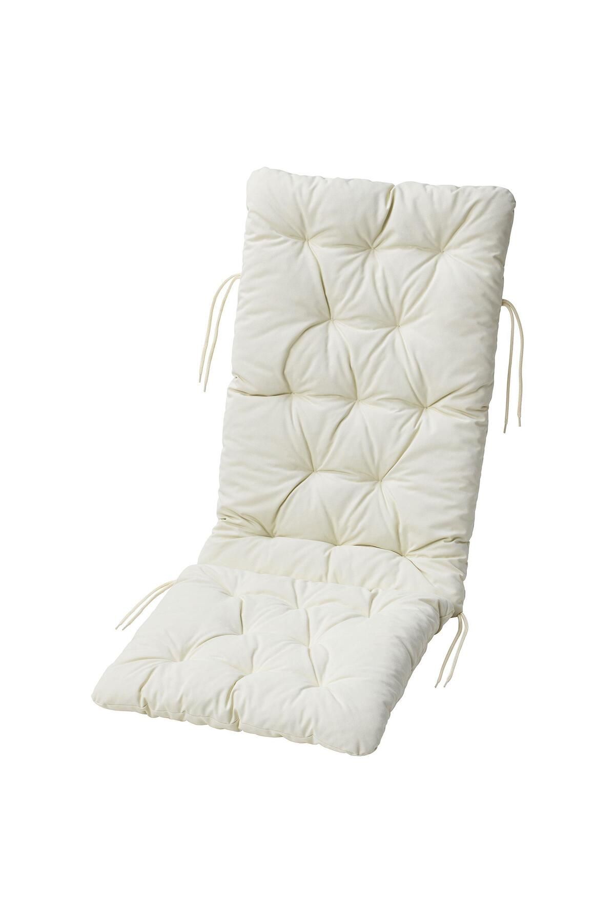 IKEA Sandalye Minderi, Bej Renk MeridyenDukkan 116x45 cm Bağcıklı Minder