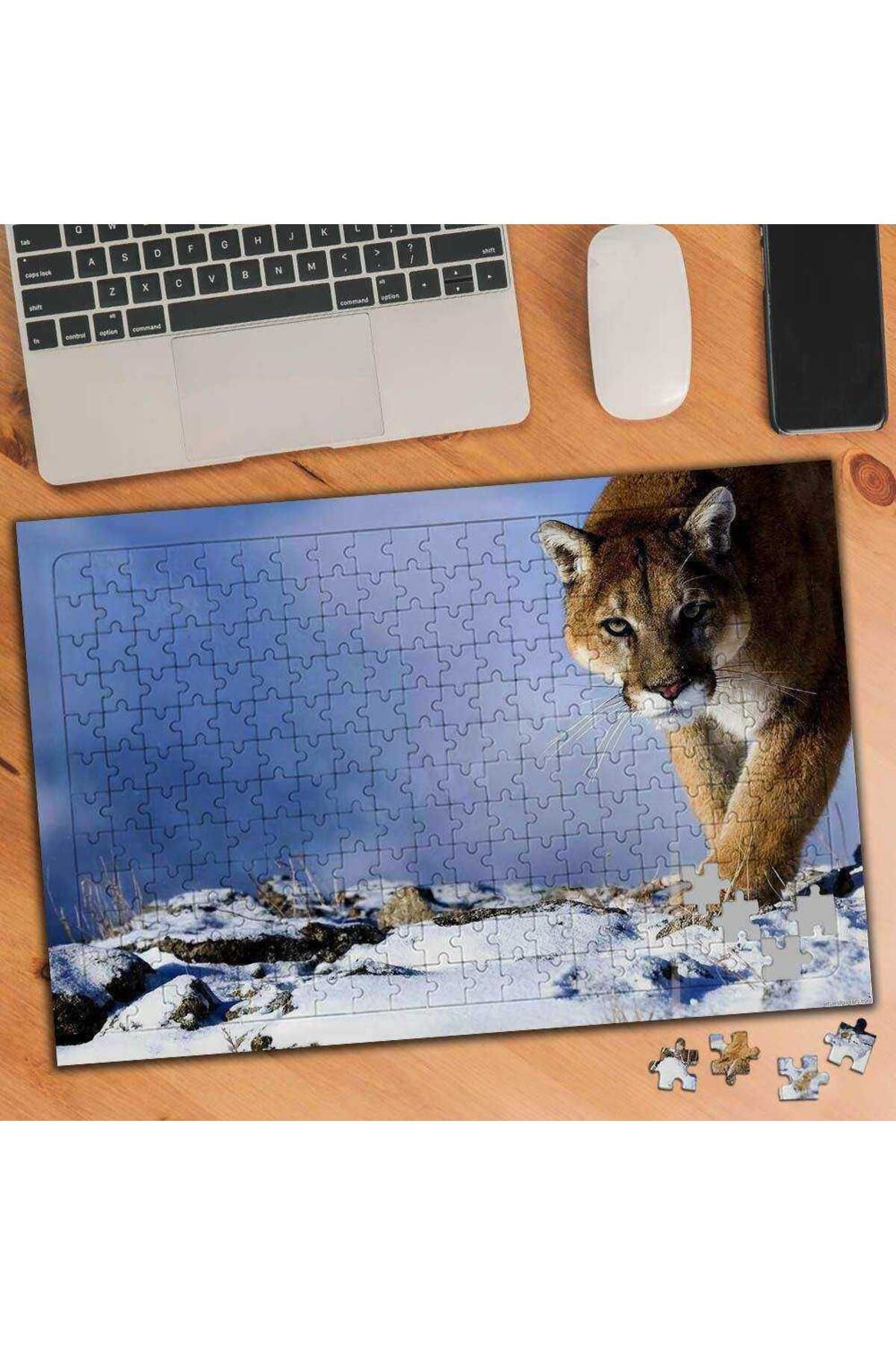 Genel Markalar Karlı Kış Mevsimi Vahşi Puma 240 Parça Puzzle Yapboz-74996