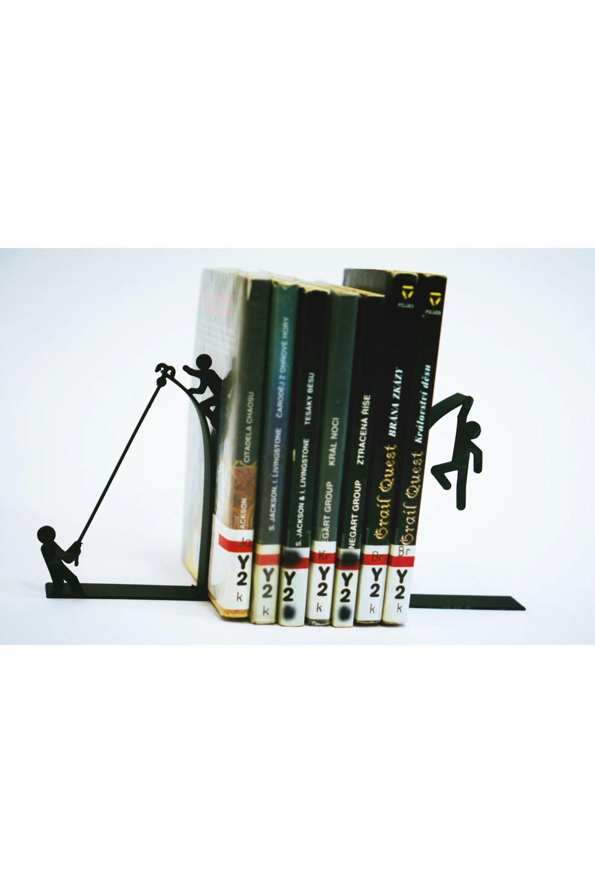 DESIGNBY 2'li Set Çöp Adam Dekoratif Kitap Tutucu, Stickman Kitap Standı, Kitap desteği Ev-Ofis Dekoratif
