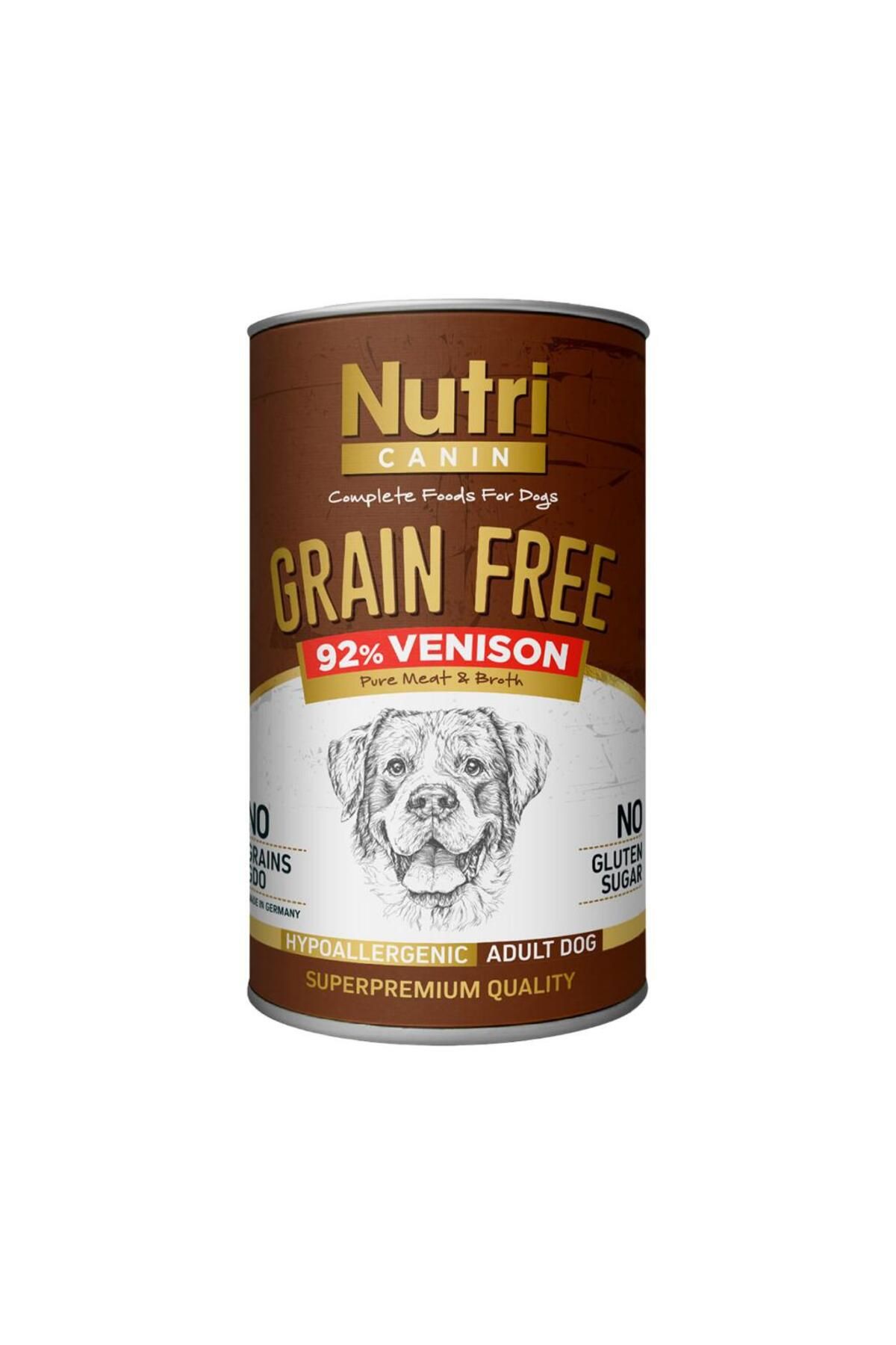 Nutri Canin 400 gr Tahılsız %92 Geyik Etli Köpek Yetişkin Yaş Maması 1 Adet