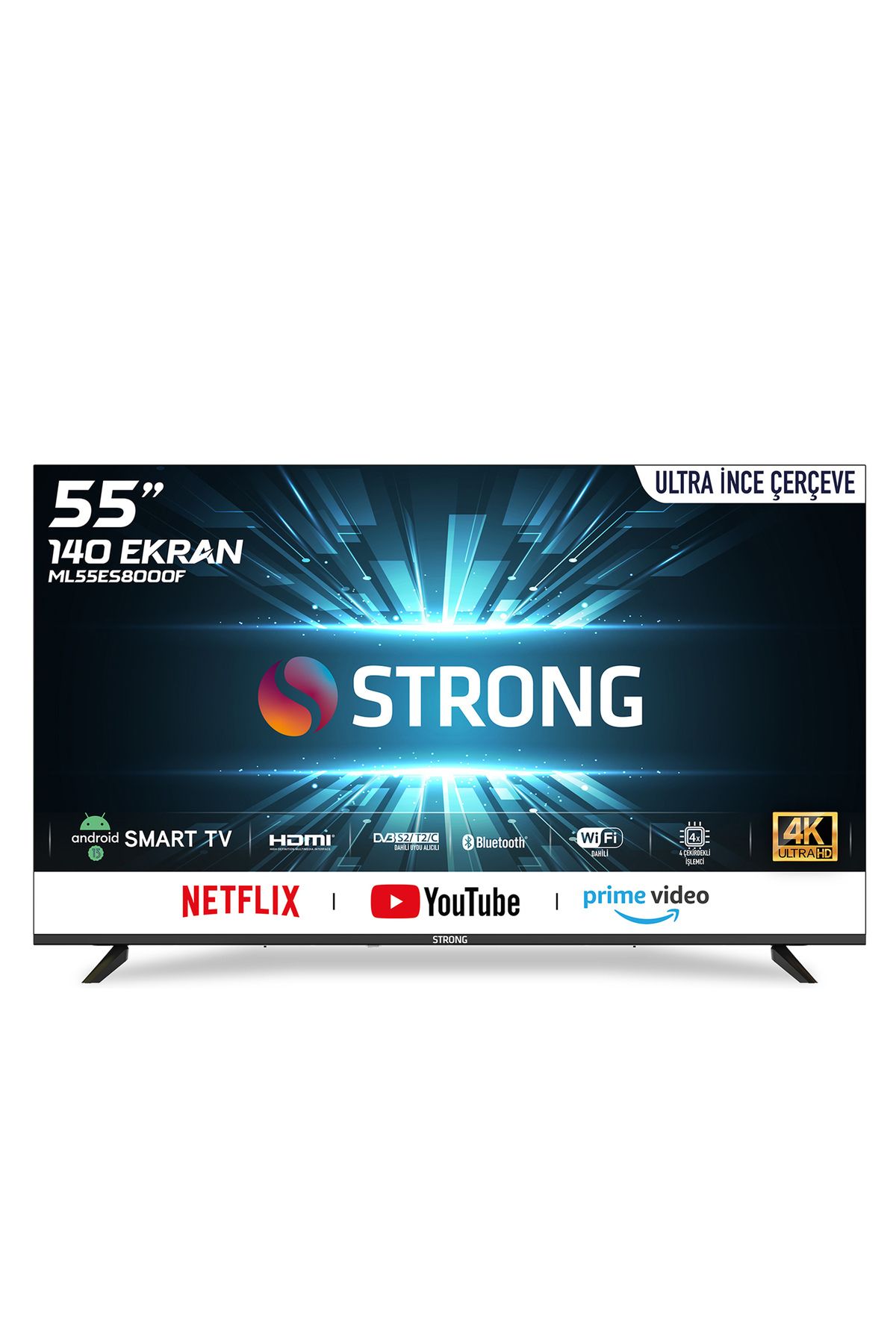 Strong Ml55es8000f 55’’ 140cm Ekran 4k Ultra Hd Android Smart Tv - Dahili Uydu Alıcılı | Ultra Ince Çerçeve