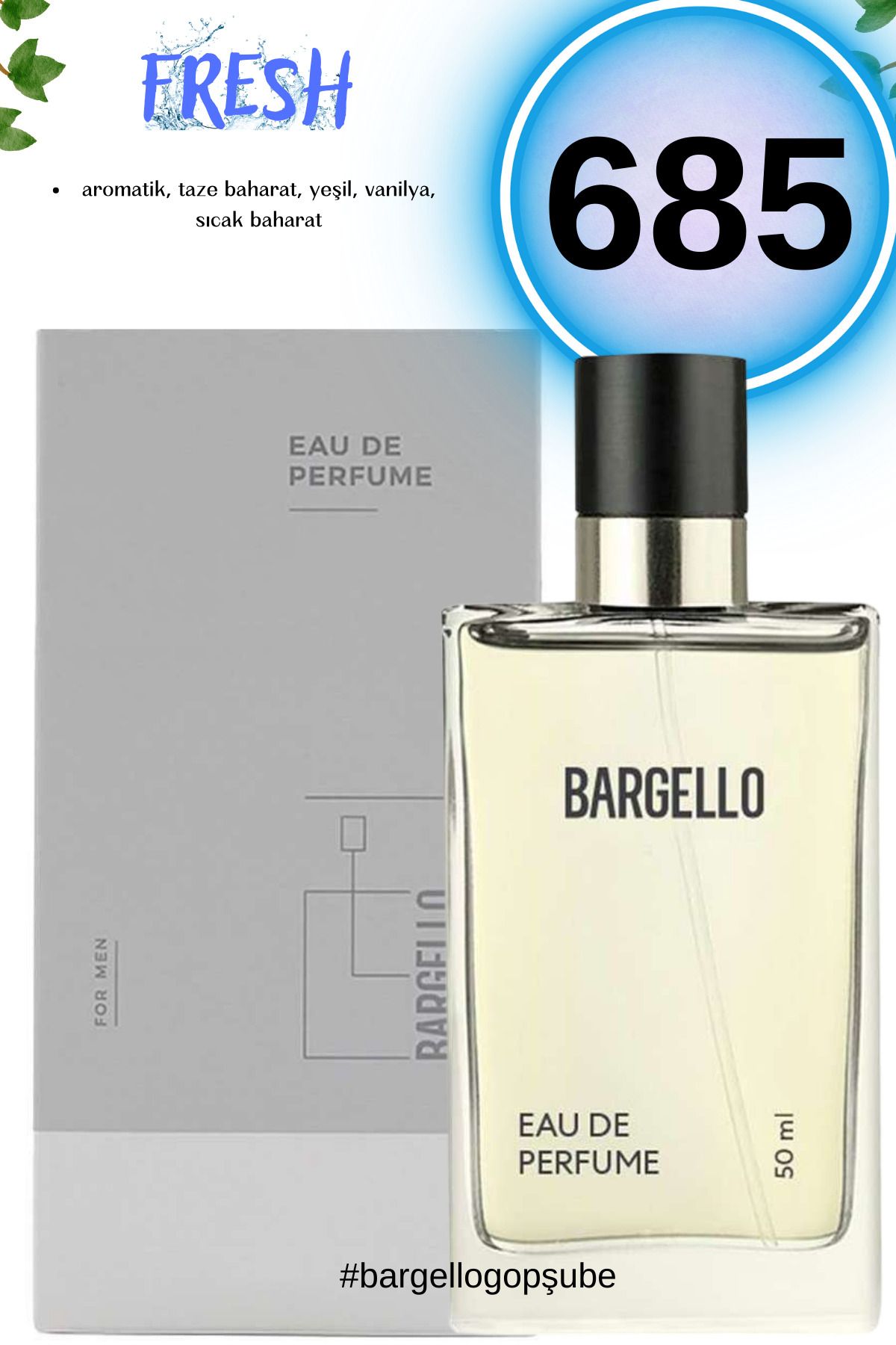 Bargello 685 Fresh Edp 50 ml  Erkek Parfüm 8YMS123457359