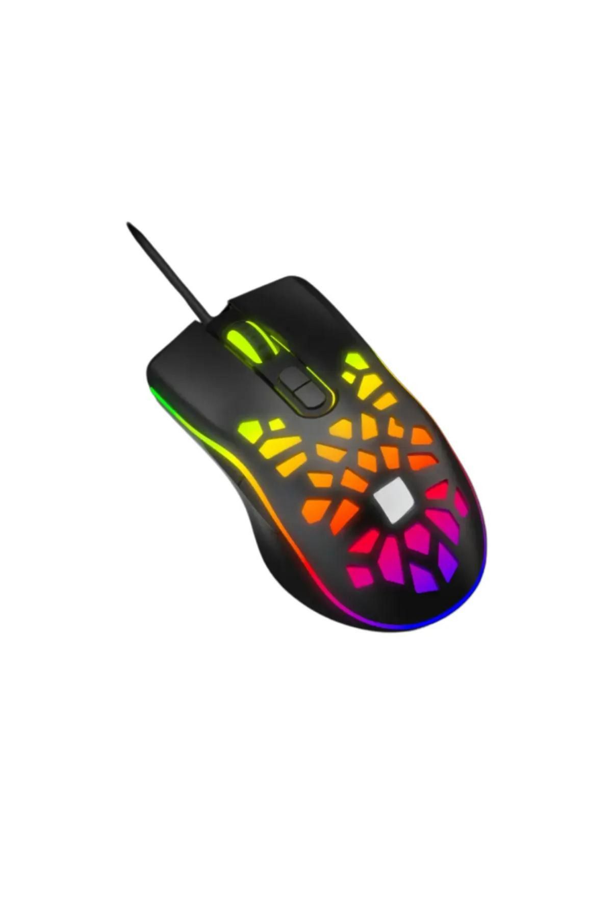 CROW'S TECH 3Dexx Oyuncu Mouse Mekanik Rgb 7 Tuşlu Drag Click 3600 Dpi Gaming Mouse Makrolu Örgü Kablo