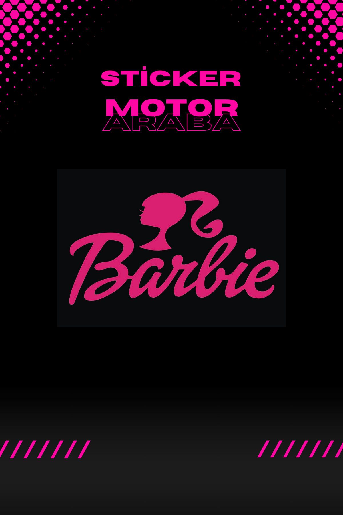 Banxtre Dekoratif Neon Pembe Barbie Sticker Motor-Araba için Etiket 13CMx7CM (1 Adet)
