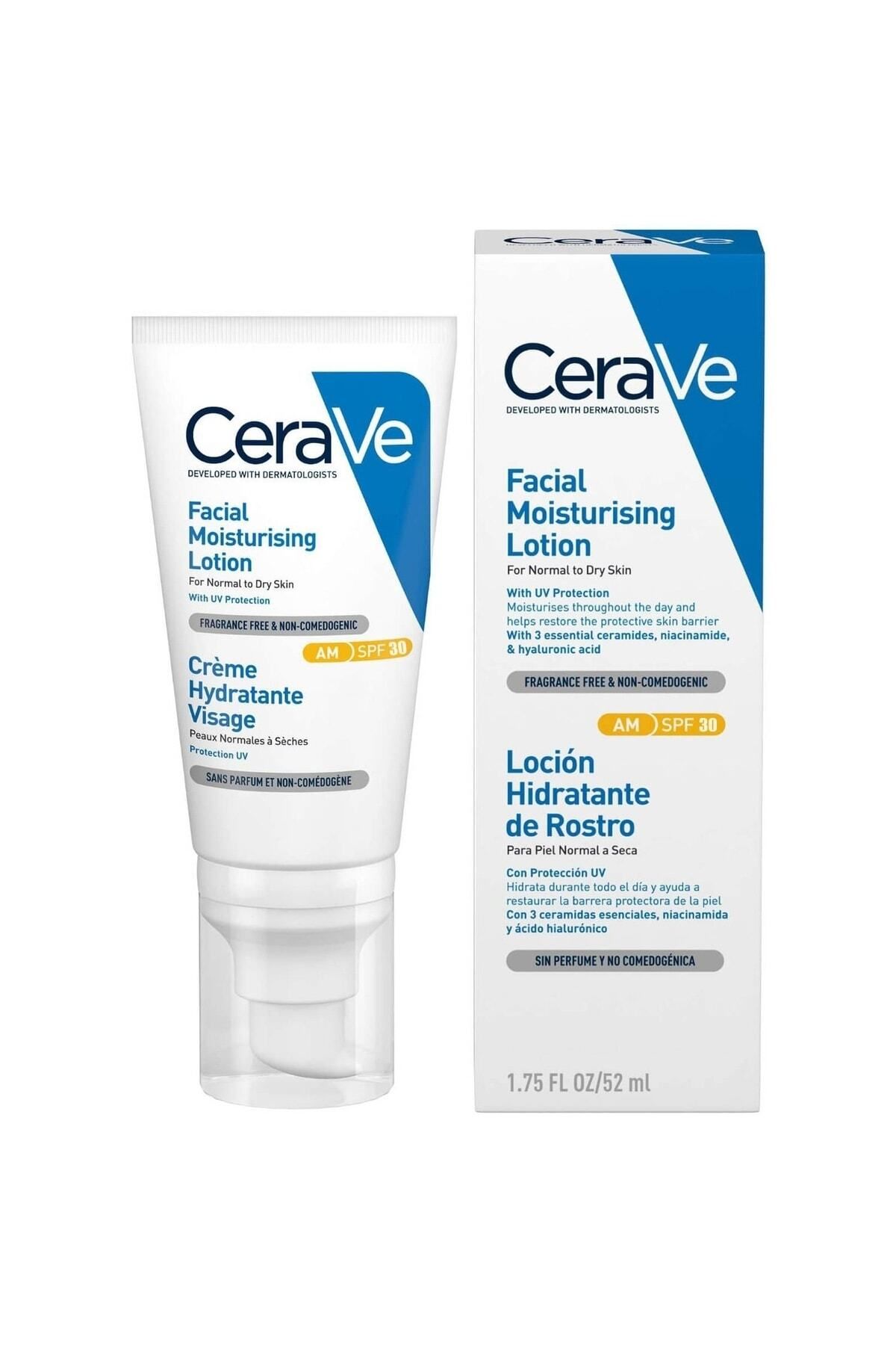 CeraVe Nemlendirici Yüz Kremi Normal Ve Kuruya Dönük Ciltler Için Spf30 52 ml