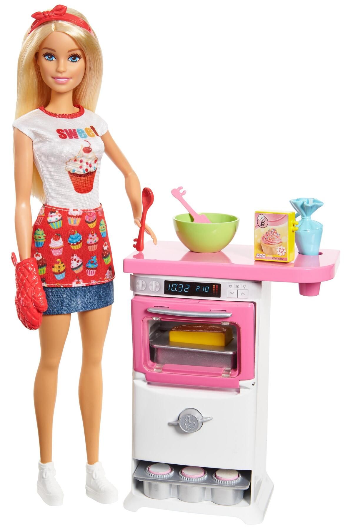 Barbie Pasta Şefi Bebek ve Fırın Oyun Seti FHP57-FHP57