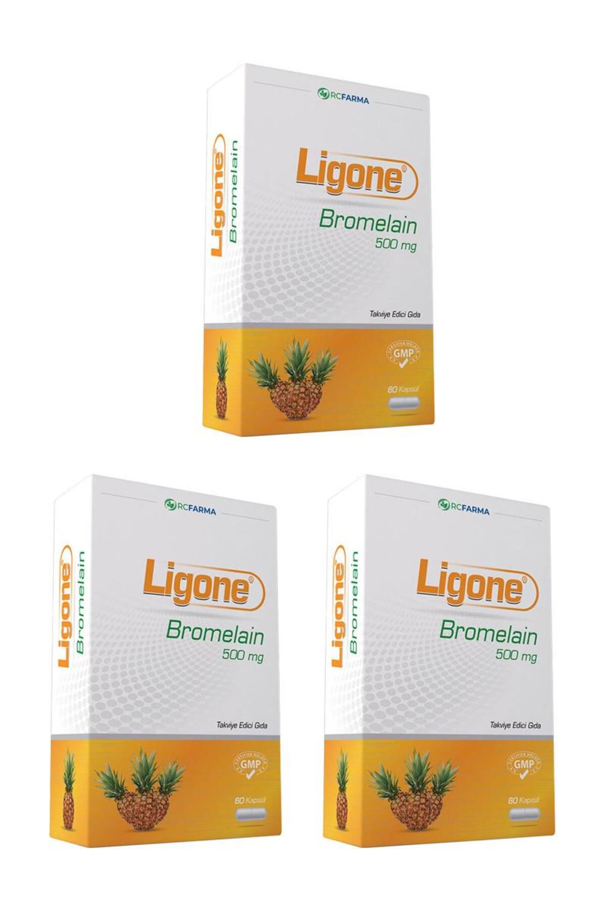 Rcfarma Ligone Bromelain 500 mg 60 Kapsül x 3 Adet
