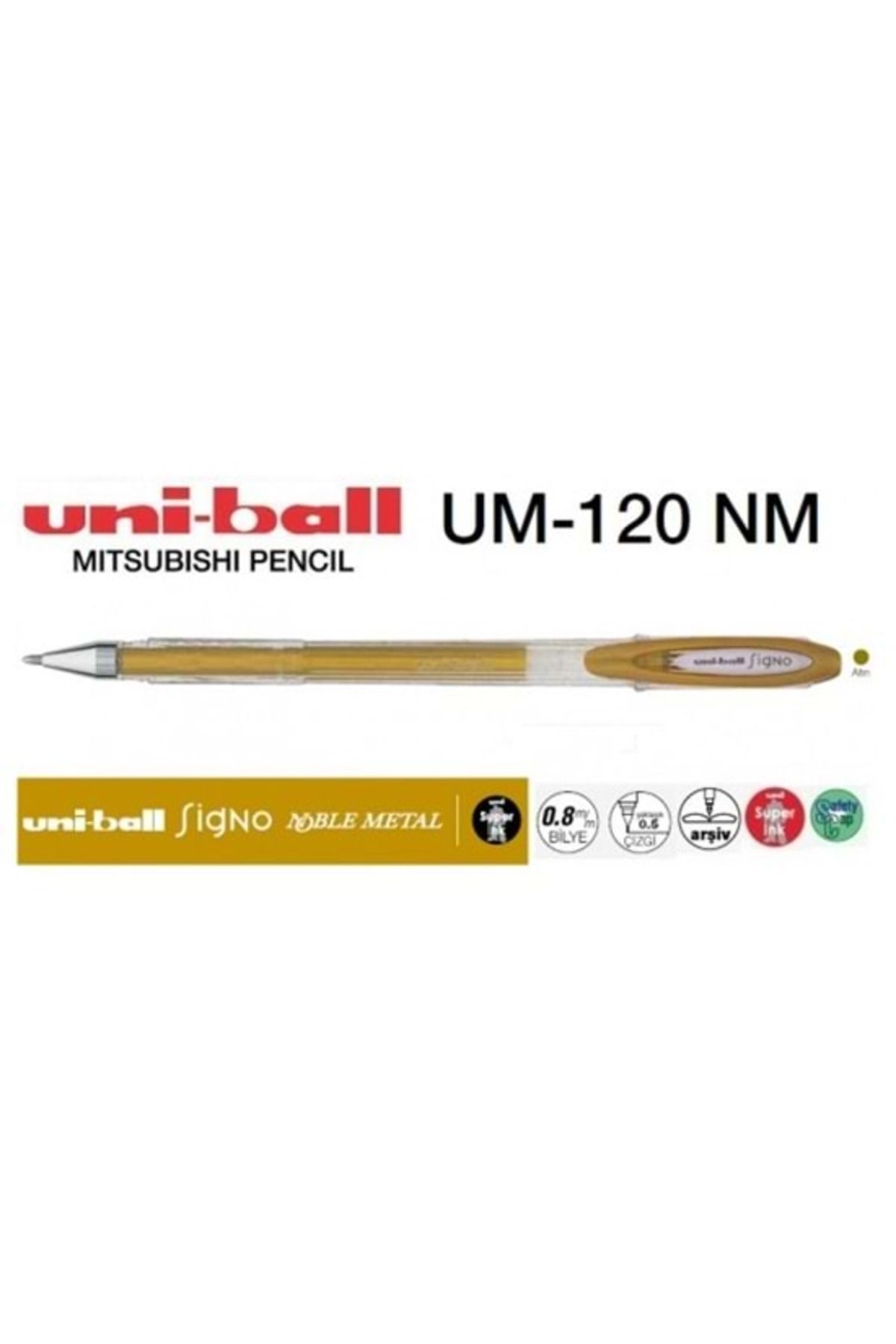 Uni -ball Signo Noble Metal Yaldızlı Kalem Altın
