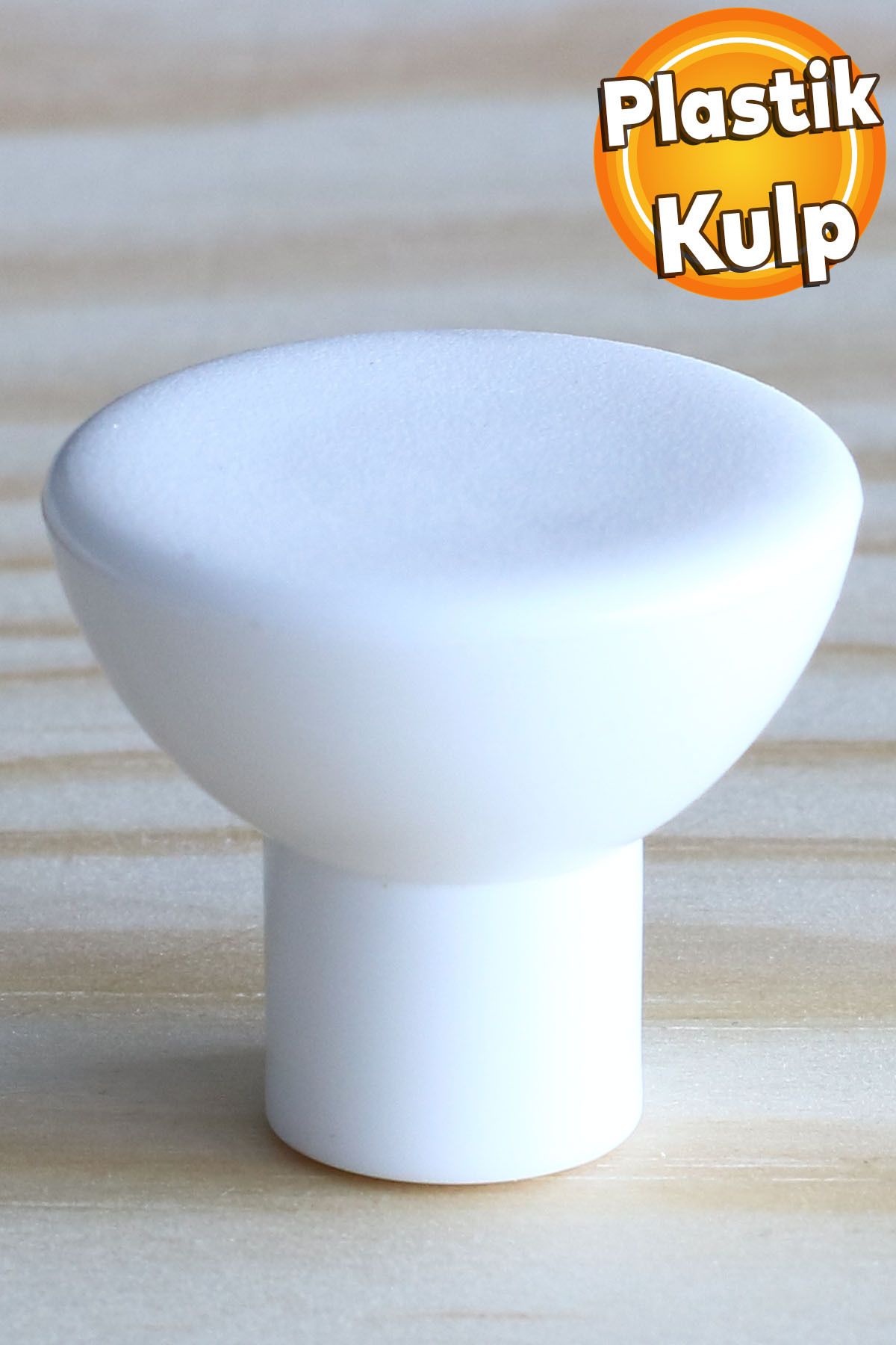Badem10 Çayıralan Plastik Düğme Mobilya Mutfak Çekmece Dolap Kapak Dolabı Kulbu Kulpu Kulpları Beyaz