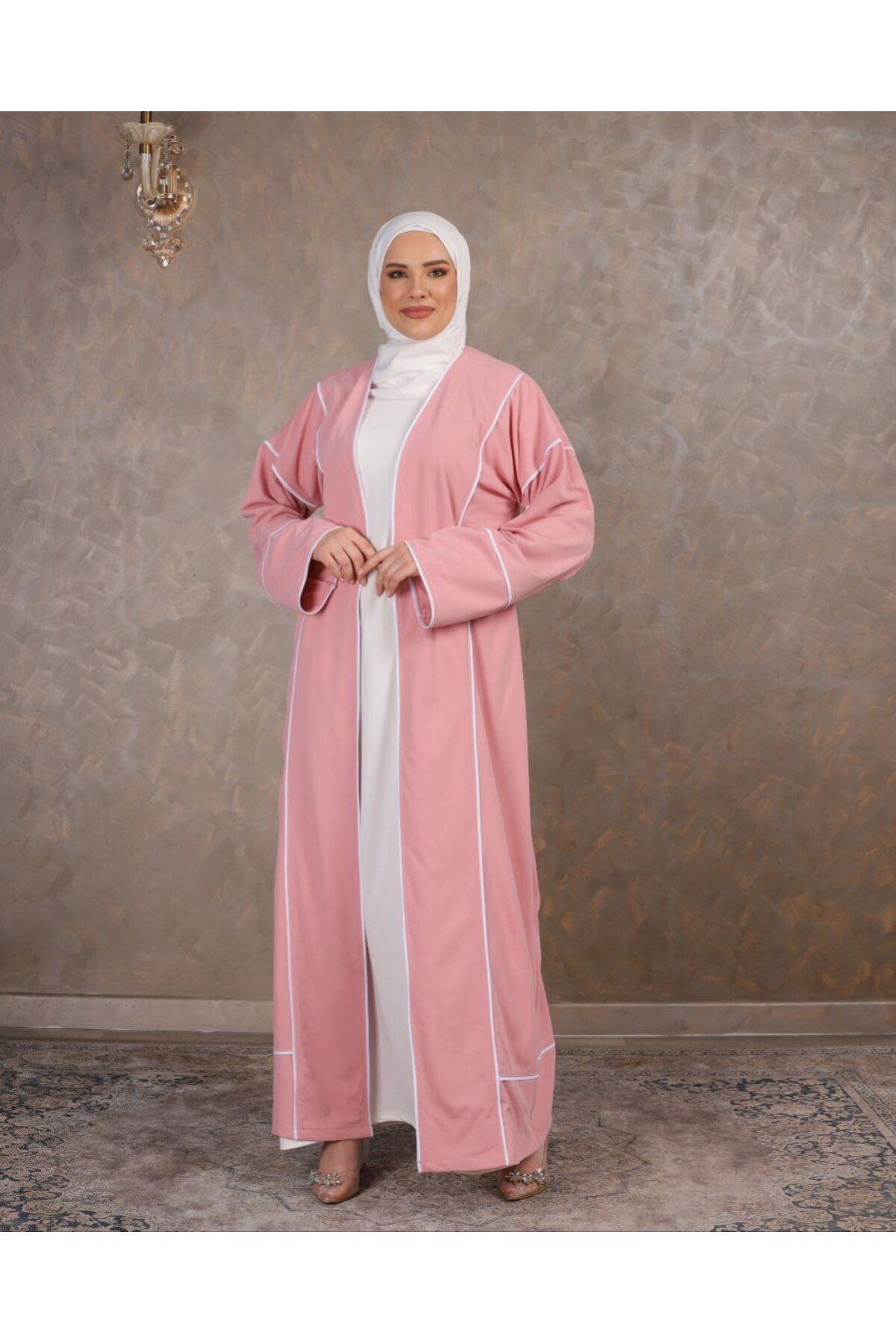 Lavecci Kadin Tesettür Giyim Ikili Kimono Takım Lacost Kumaş
