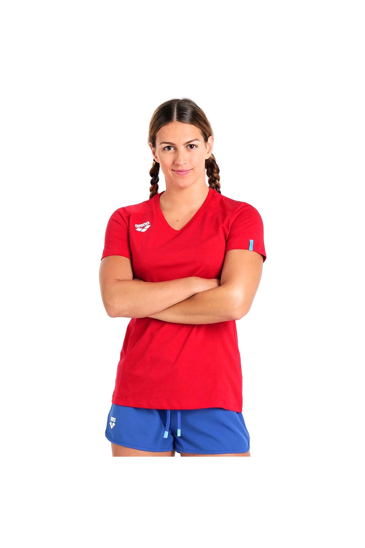 Arena Team Panel Kadın Kırmızı Günlük Stil T-shirt 004892400