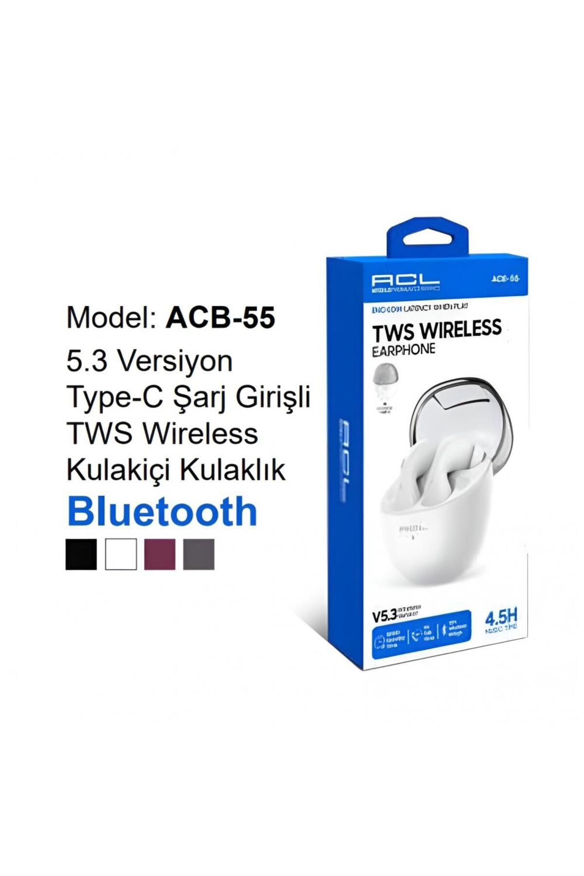 ACL ACB-55 5.3 Versiyon Type-C Şarj Girişli TWS Wireless Kulakiçi Kulaklık