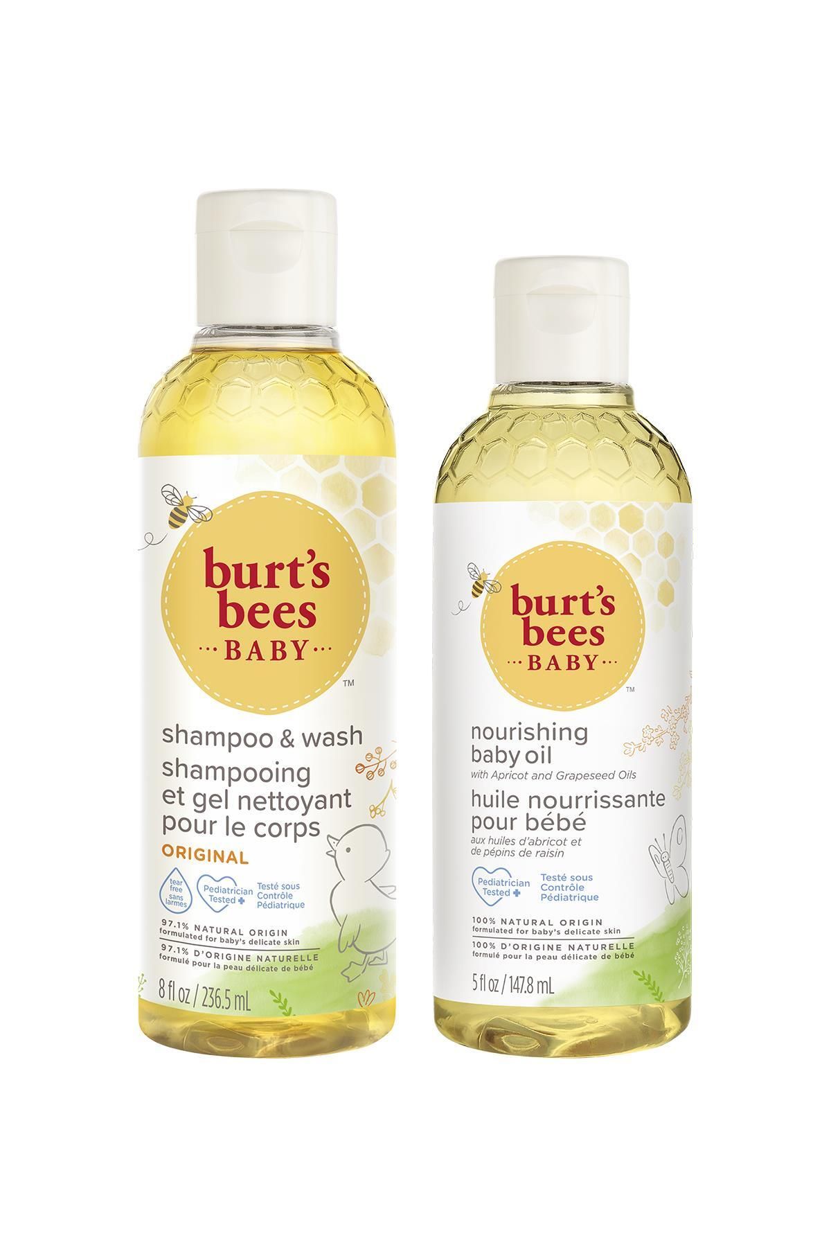 Burt's Bees Burt's Bees Bebek Bakım Seti, Saç Ve Vücut Şampuanı, Bebek Yağı