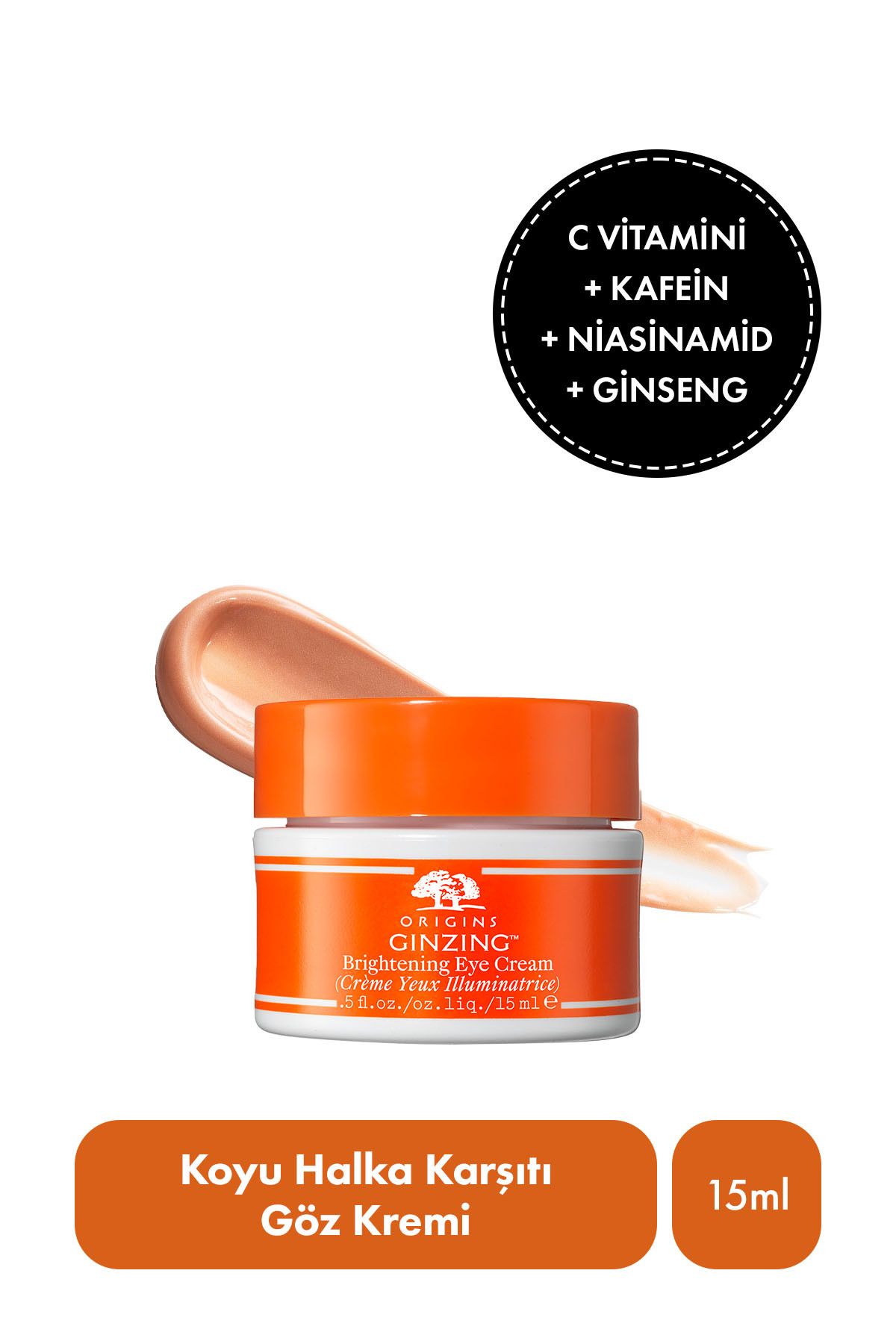 Origins C Vitamini & Niasinamid Içeren Ginzing™ Canlandırıcı Göz Kremi 15 ml Warm