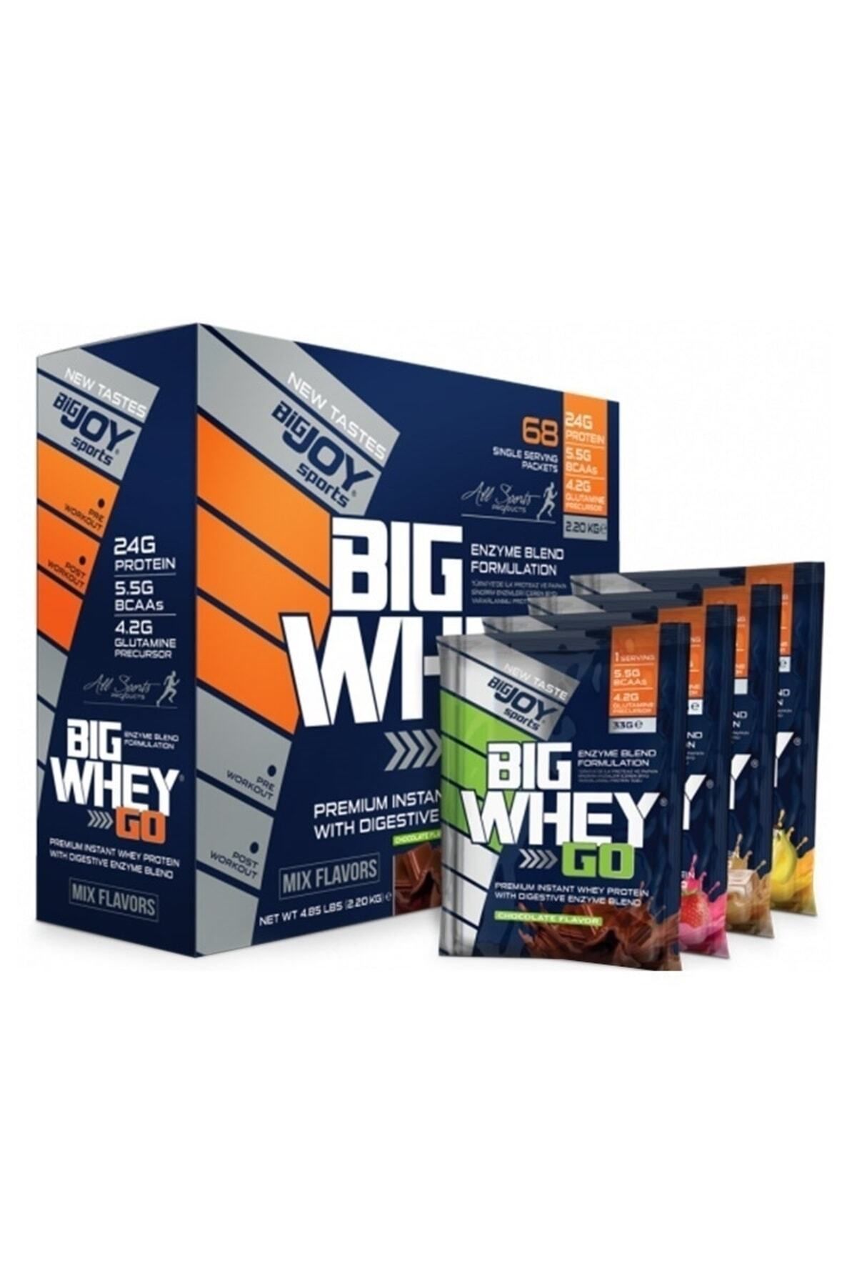 MEDITERIAN 2 Kg+ Bigjoy Bigwhey Go Whey Protein 68 Şase 2200 gr Mix Flavors 4 Farklı Aroma Haki Tek Ebat