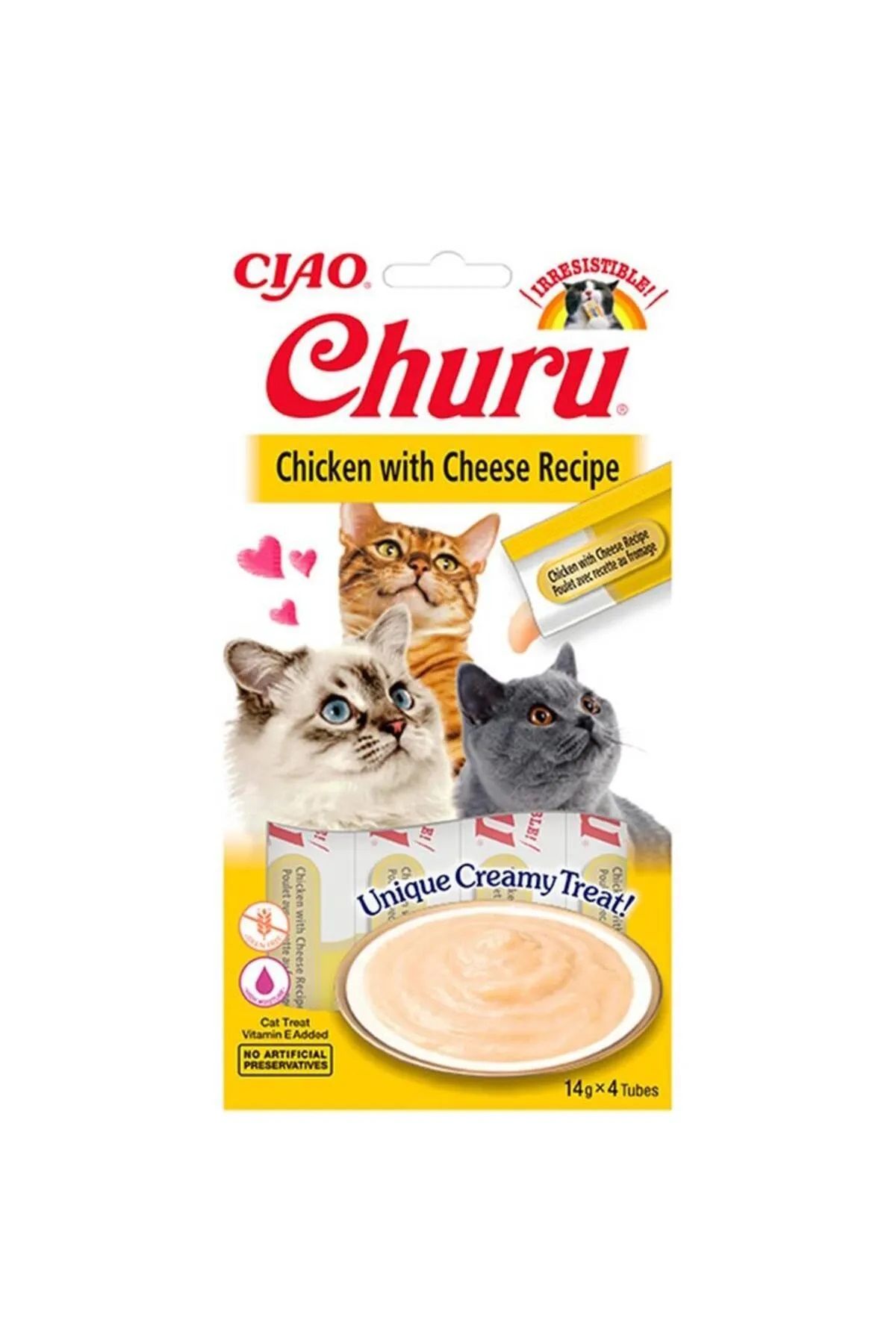 Ciao Churu Cream Tavuklu Ve Peynirli Kedi Ödül Kreması 4 X 14 gr