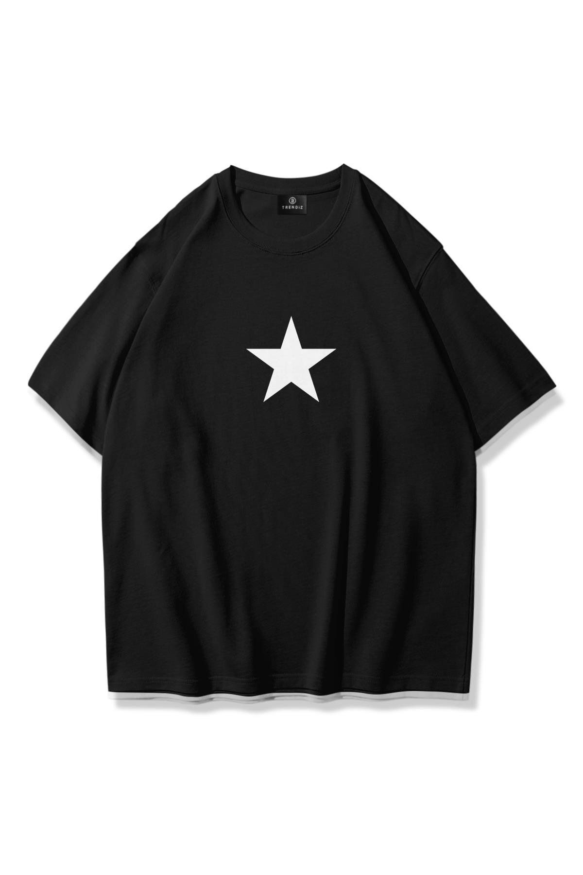 Trendiz Unisex Star Tshirt Siyah