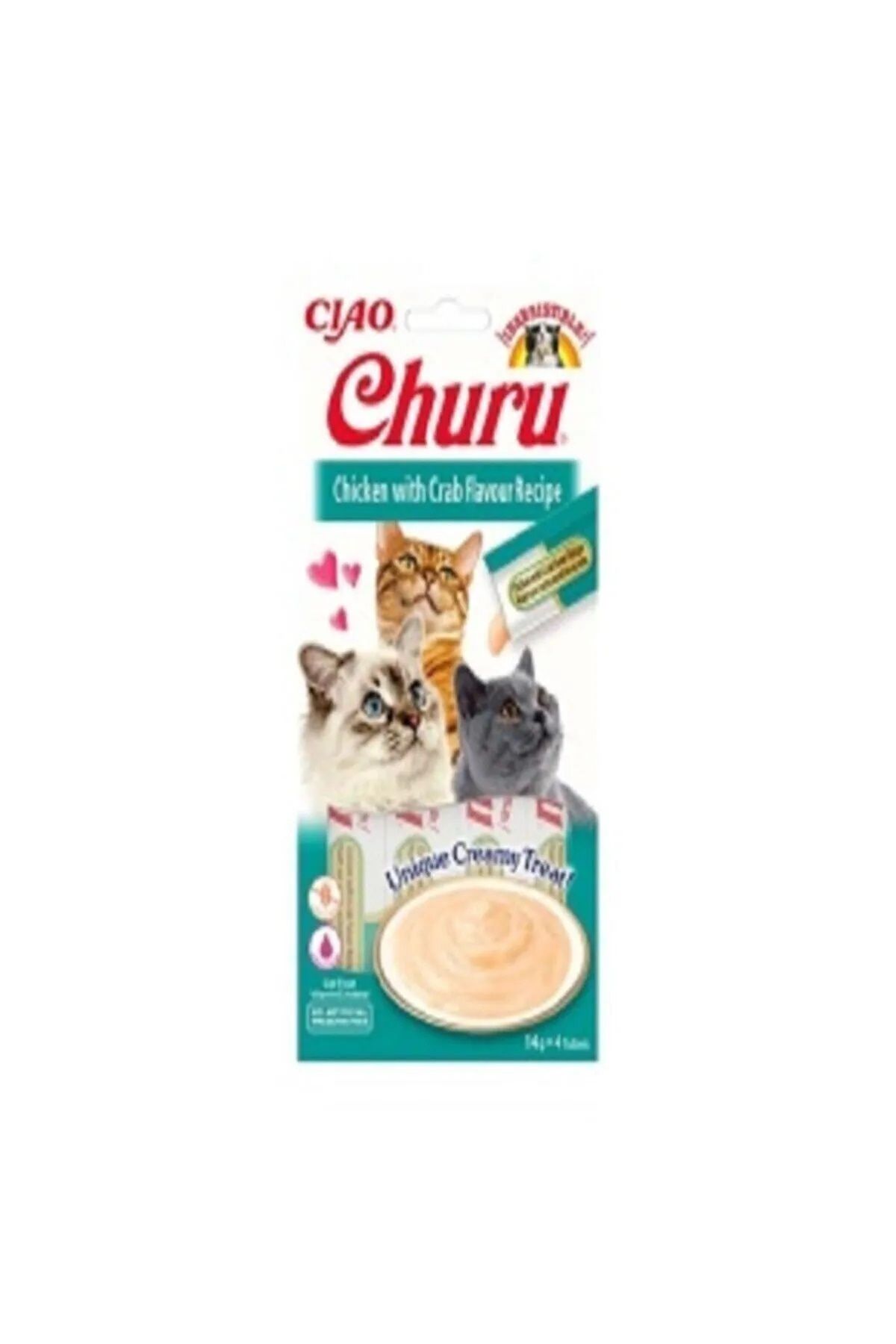 Ciao Churu Cream Tavuklu Ve Yengeçli Kedi Ödül Kreması 4 X 14 gr