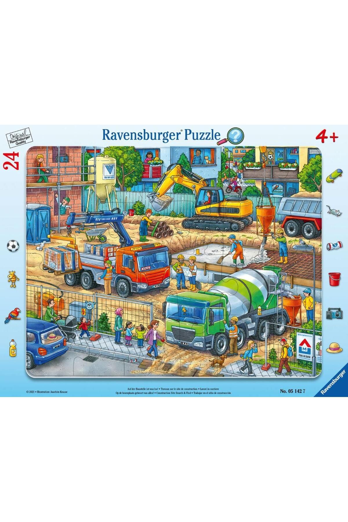 RAVENSBURGER 24 Parça Çerçeveli Puzzle Şantiyede 051427