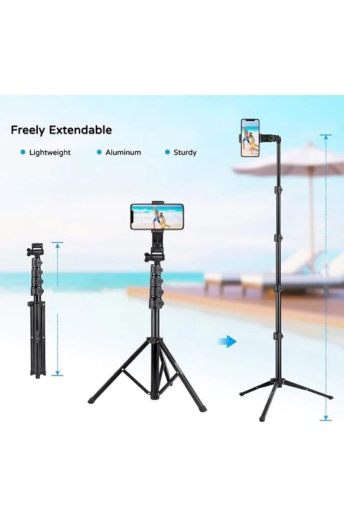 Asfal 180 cm, Fotoğraf ve Video Çekim Standı, Tutacaklı Çantalı, Telefon ve Kamera Uyumlu Tripod , Monopod