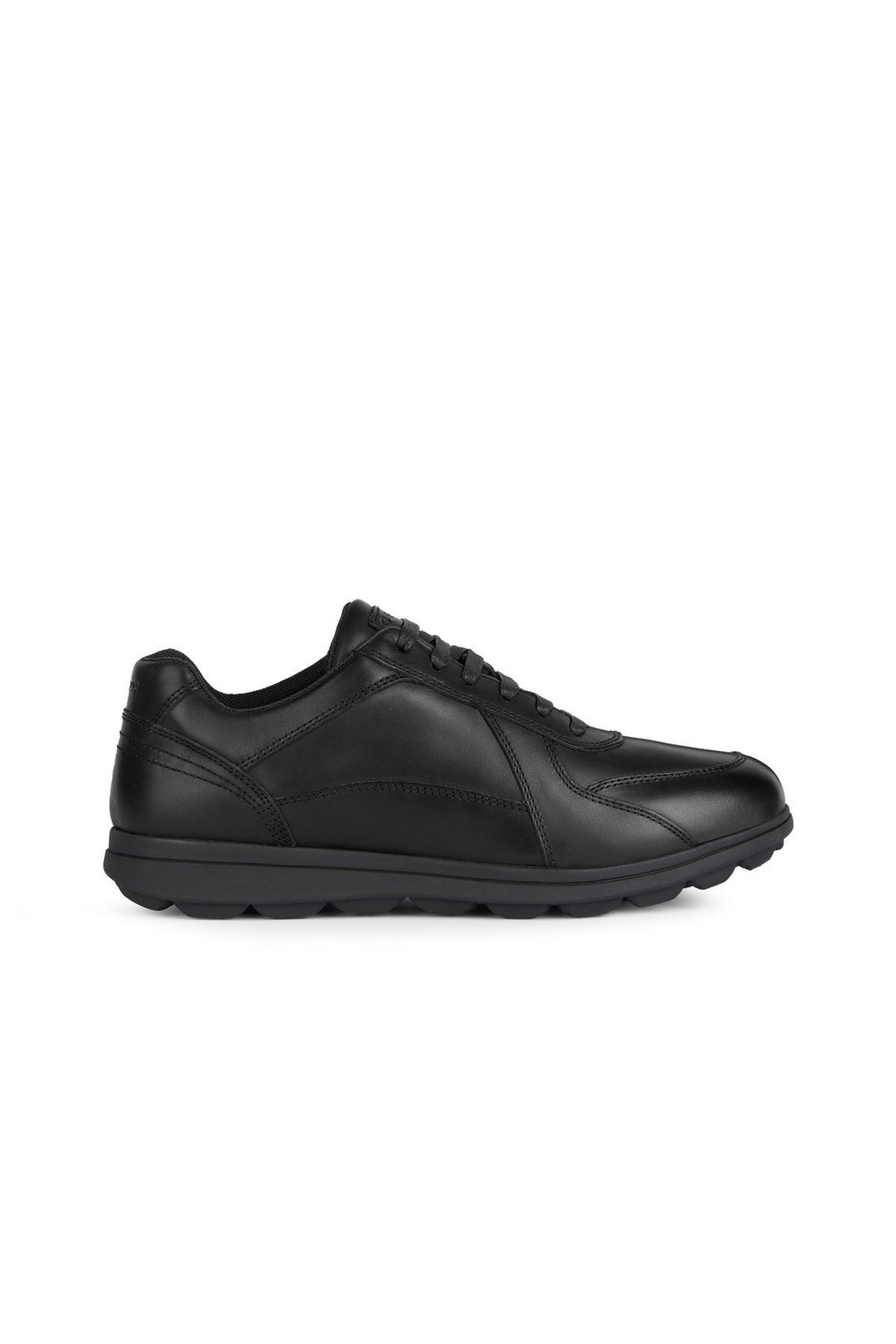 Geox Erkek Siyah Spherica Ec12 Bağcıklı Deri Casual Sneaker