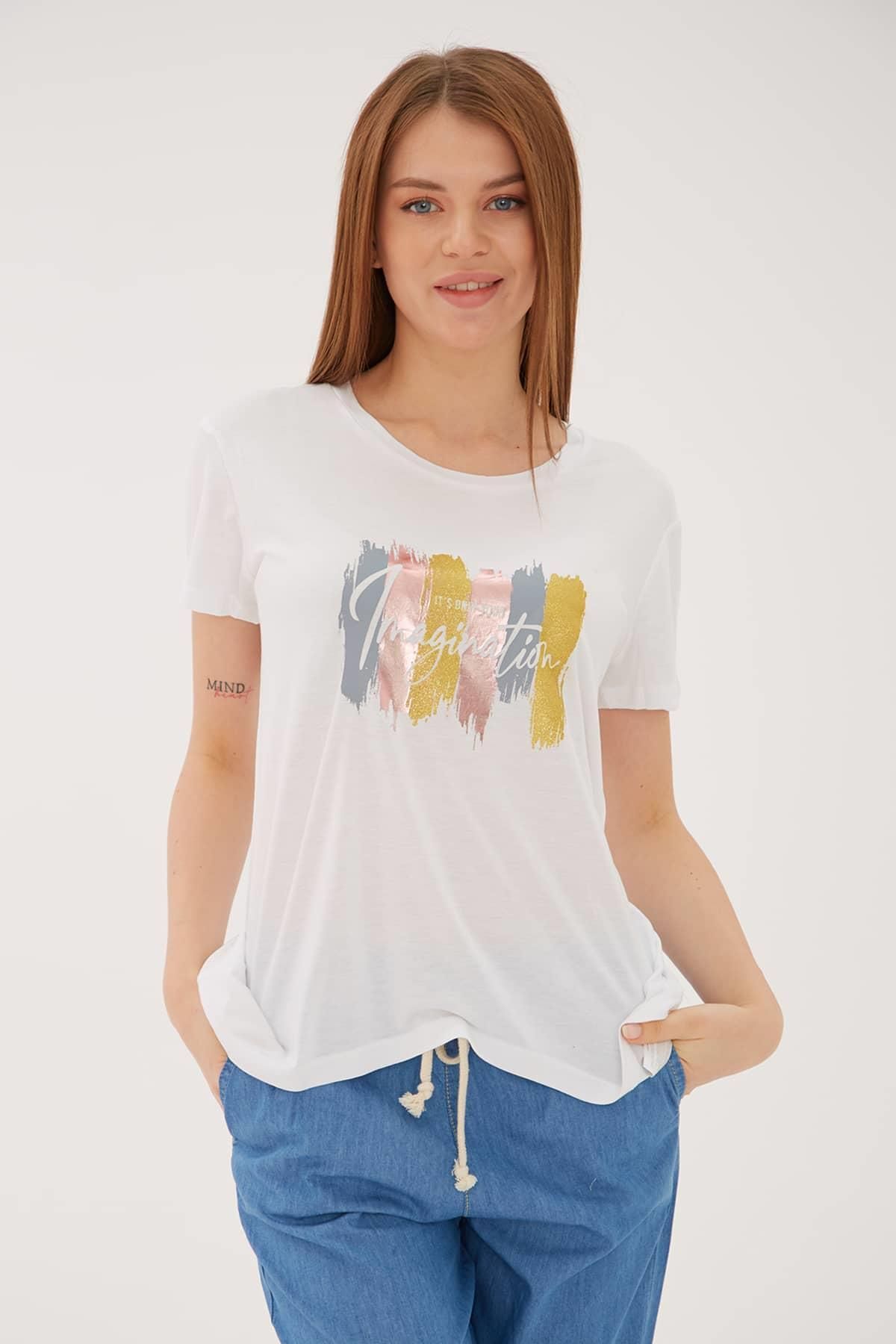 Fashion Friends Baskılı T-shirt Beyaz / White