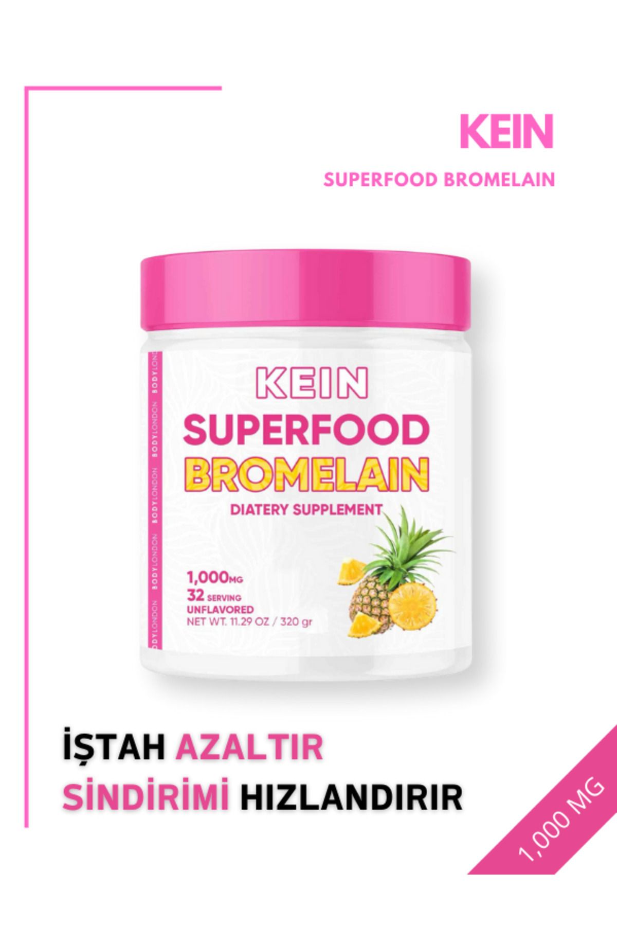 Kein Nutrition Zayıflamaya Yardımcı Bromelain Detox Ananas Superfood Bromelain (320GR)