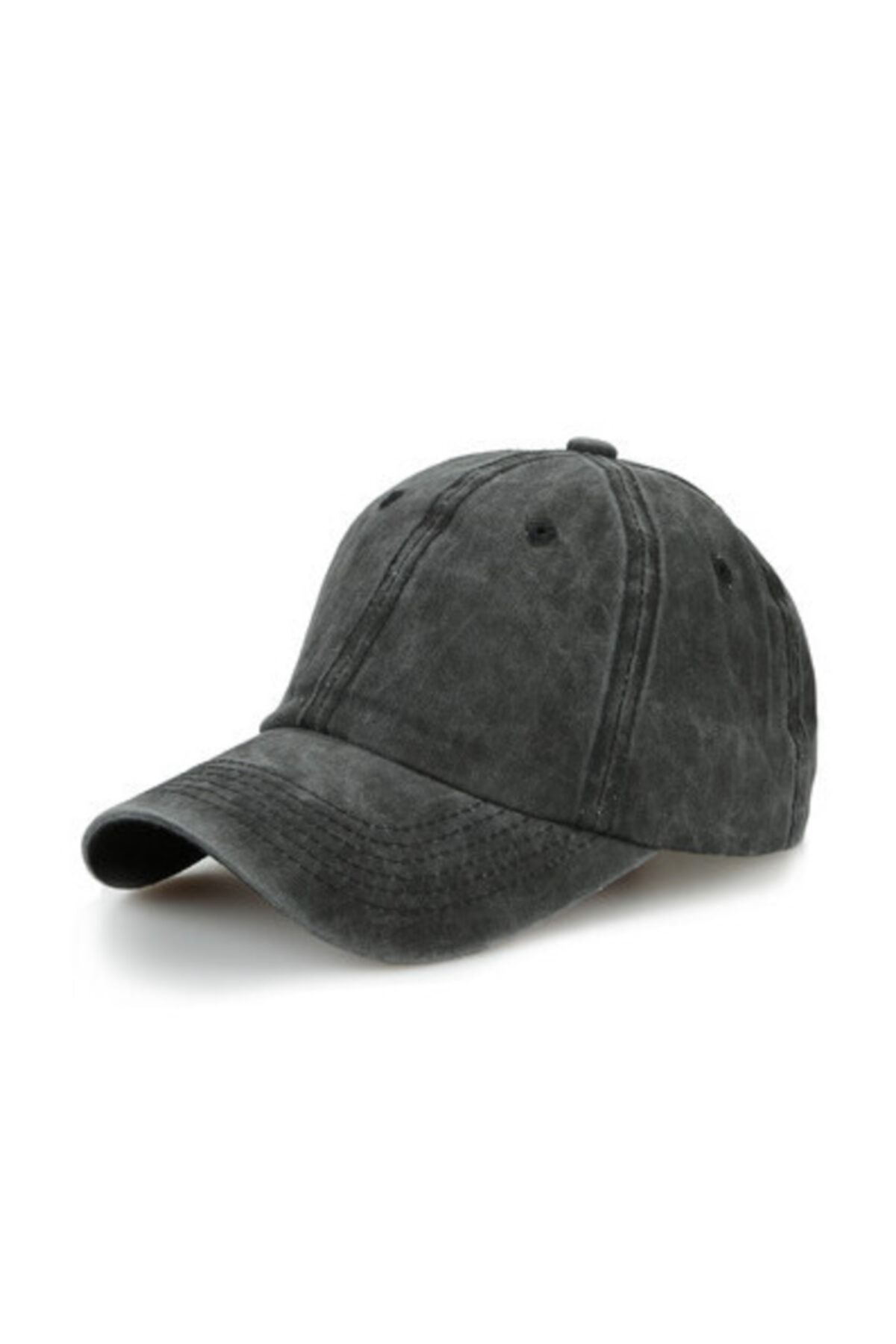 CosmoOutlet Düz Renk Yıkamalı Siyah Şapka
