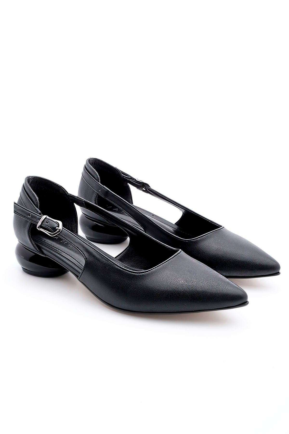 Marjin Kadın Günlük Klasik Topuklu Ayakkabı Evoli siyah