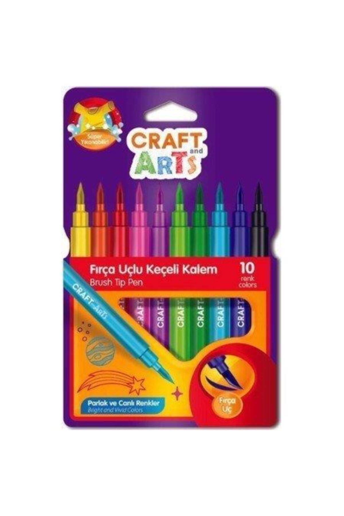 Craft and Arts Fırça Uçlu Keçeli Kalem 10 Renk