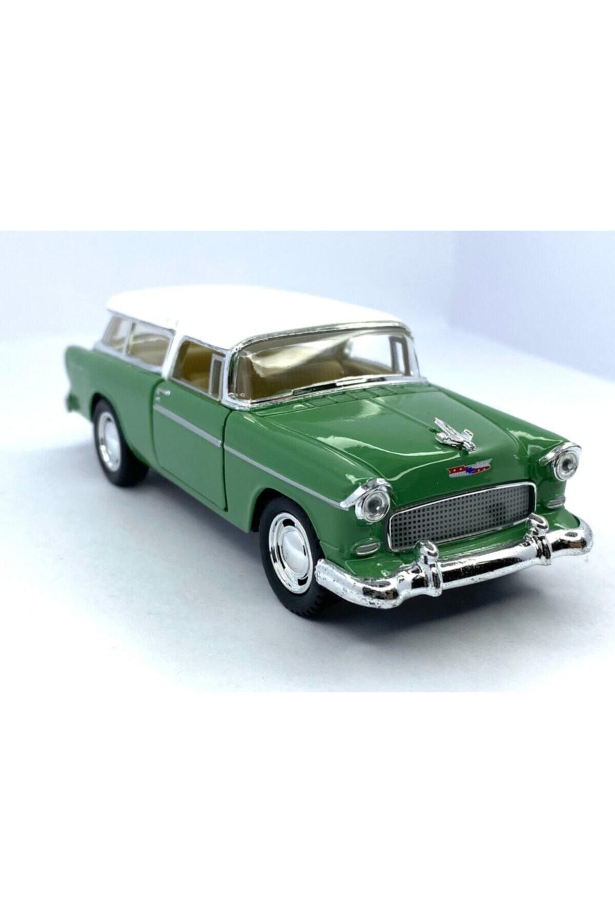 Kinsmart 1955 Chevy Nomad (renkli Tavan) Çek Bırak 5inch. Lisanslı Model Araba, Oyuncak Araba 1:40