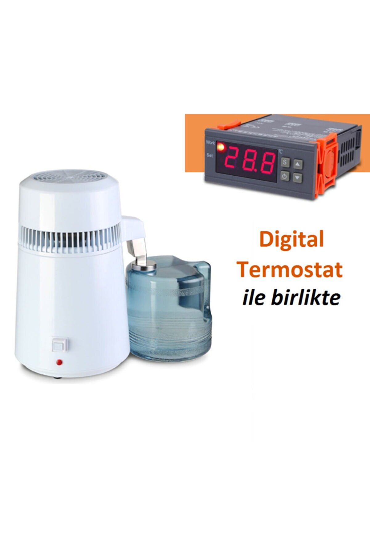 Dentreal Distile Saf Su Damıtma Ve Imbik Cihazı Sıcaklık Kontrollü Dijital Termostat Ile Birlikte