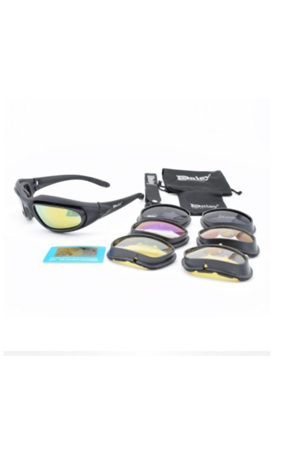 maetheus Daisy C5 Uv400 Polarize Değişebilir 4 Lensli Motorsiklet Gözlüğü-taktik Gözlük