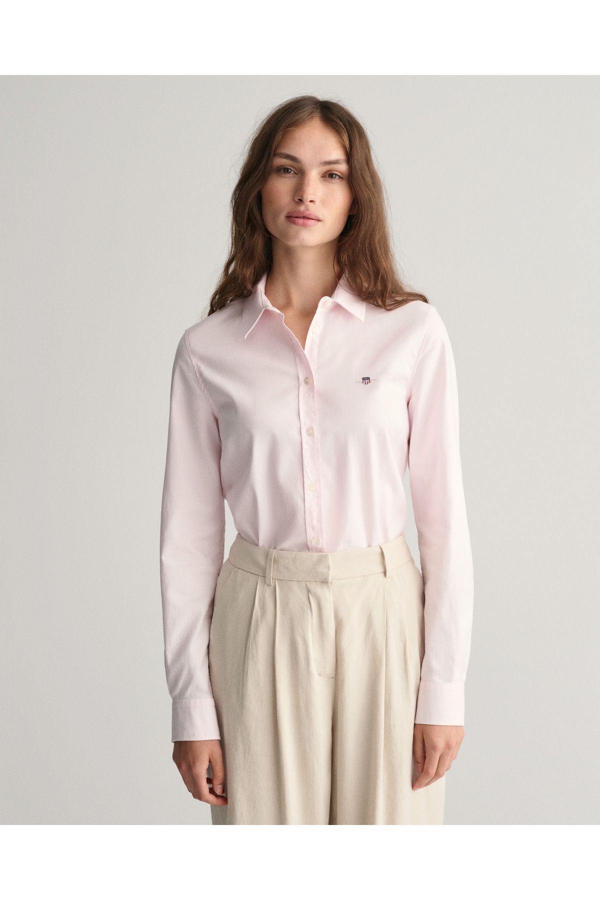 Gant Kadın Pembe Slim Fit Klasik Yaka Oxford Gömlek