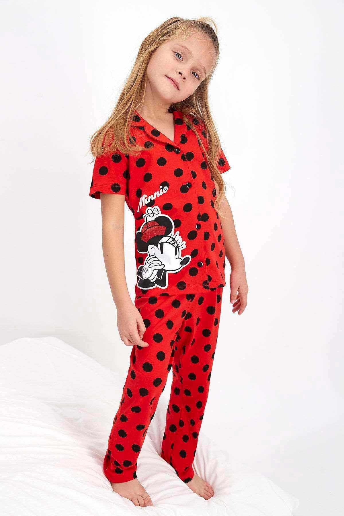 Genel Markalar Kız Çocuk Kırmızı Gömlek Pijama Takımı - D4365-c