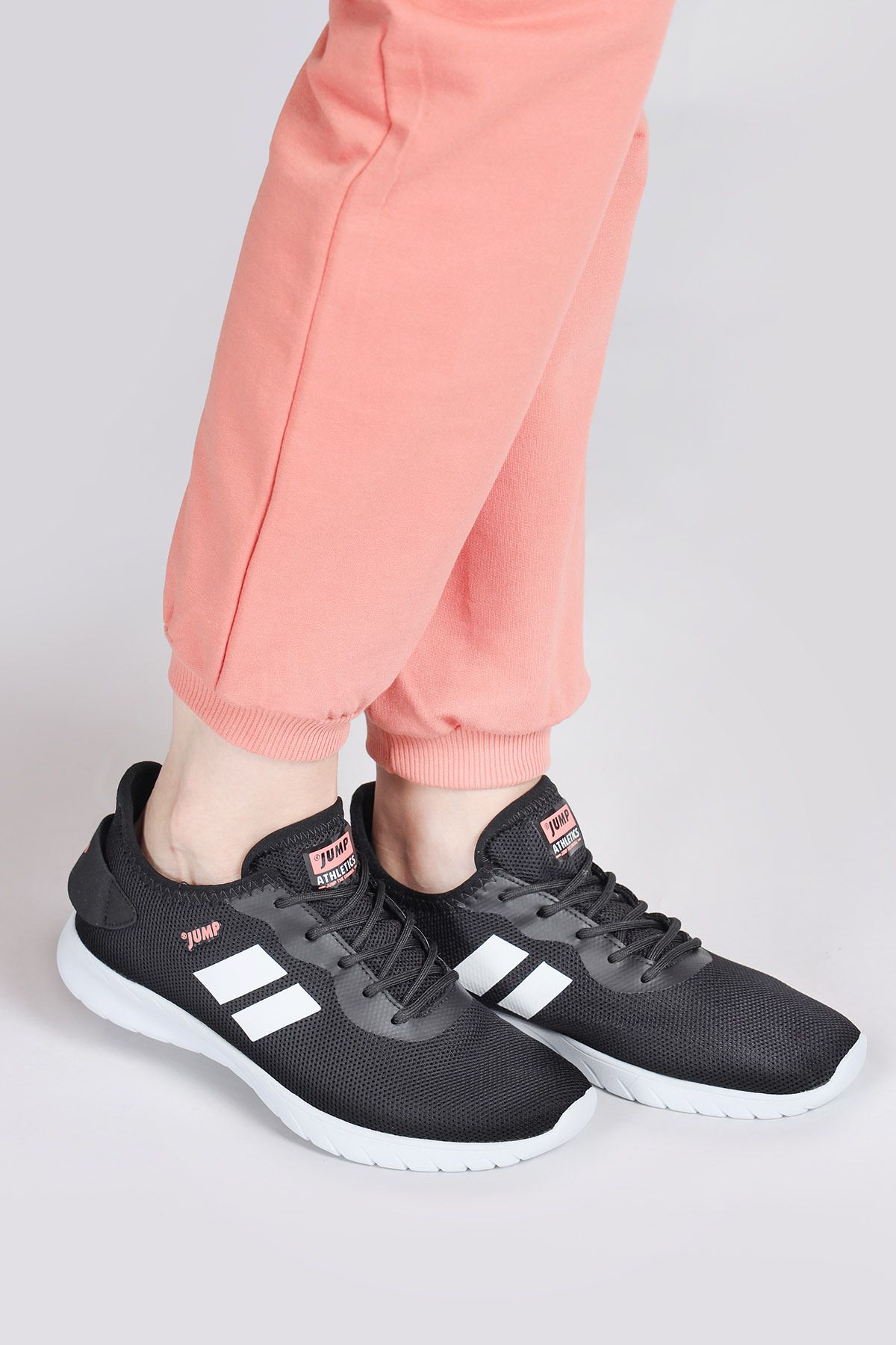 Jump 24853 Siyah - Beyaz Kadın Sneaker Günlük Spor Ayakkabı