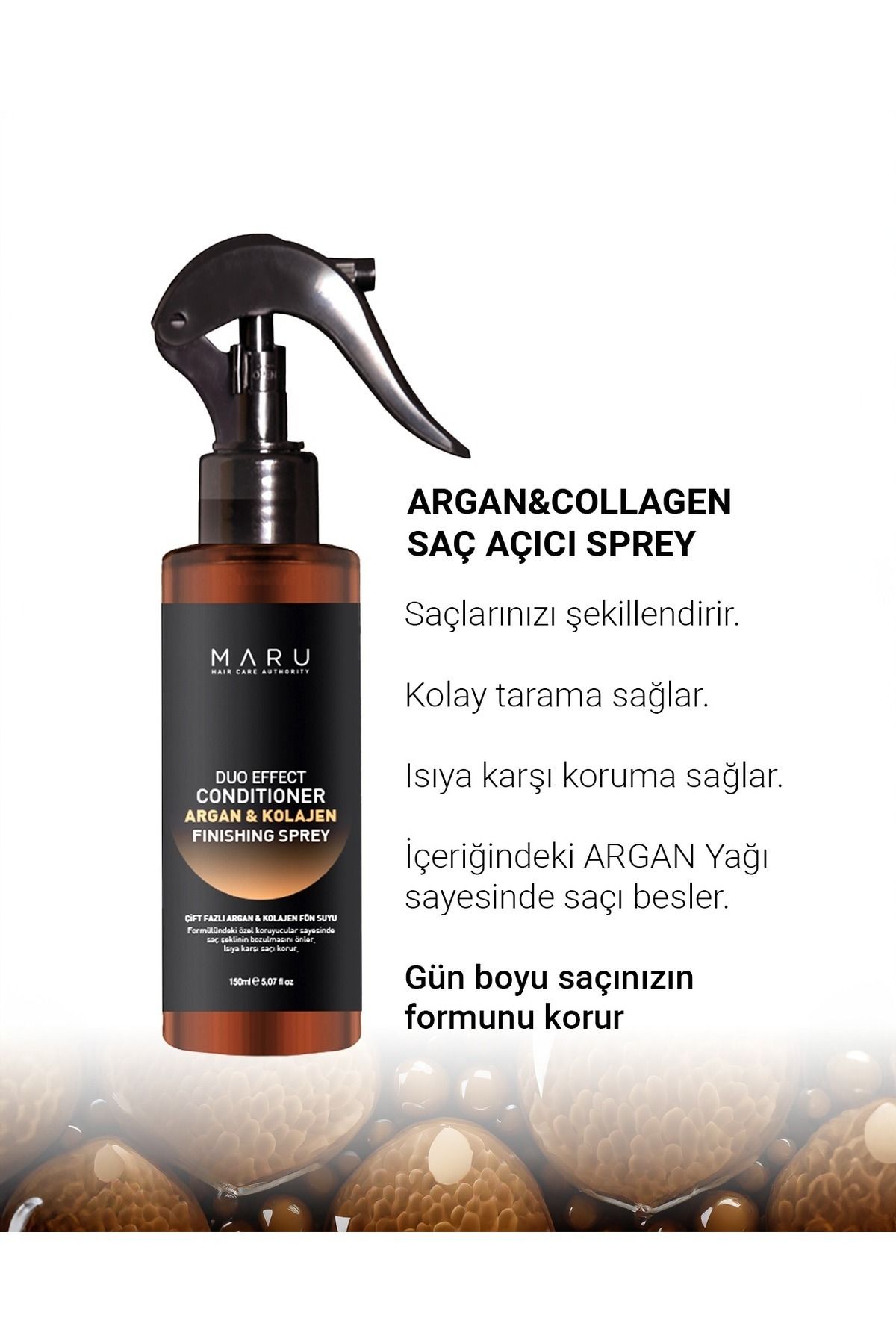 MARU Argan & Collagen Isı Koruyucu Saç Bakım Spreyi 150 ml