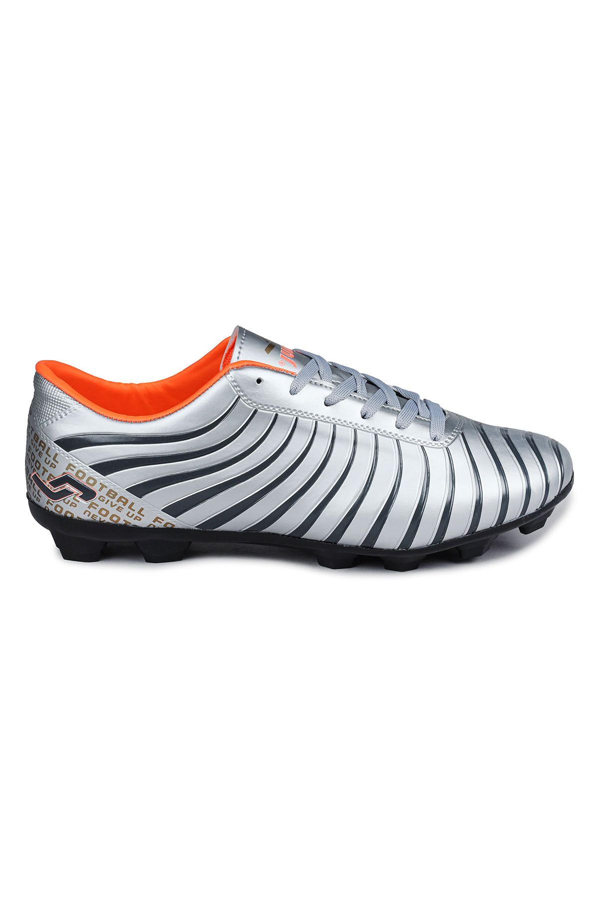 Jump 28367 Gümüş Rengi - Siyah Çim Halı Saha Kramponu Futbol Ayakkabısı